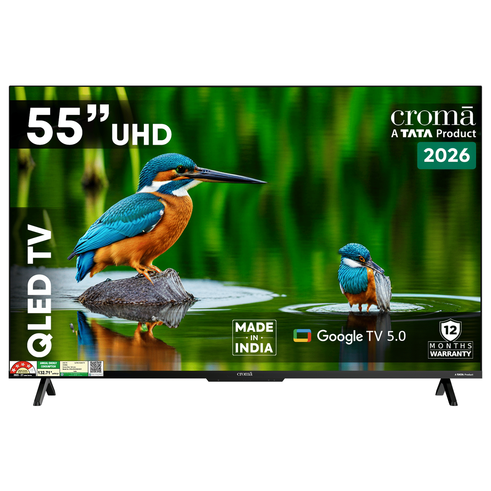 Croma 140 cm (55 inch) 4 Star QLED 4K Ultra HD Smart Google TV 5.0 with Flicker Free Technology (2026 model) Croma 140 cm (55 inch) 4 Star QLED 4K Ultra HD Smart Google TV 5.0 with Flicker Free Technology (2026 model)_1