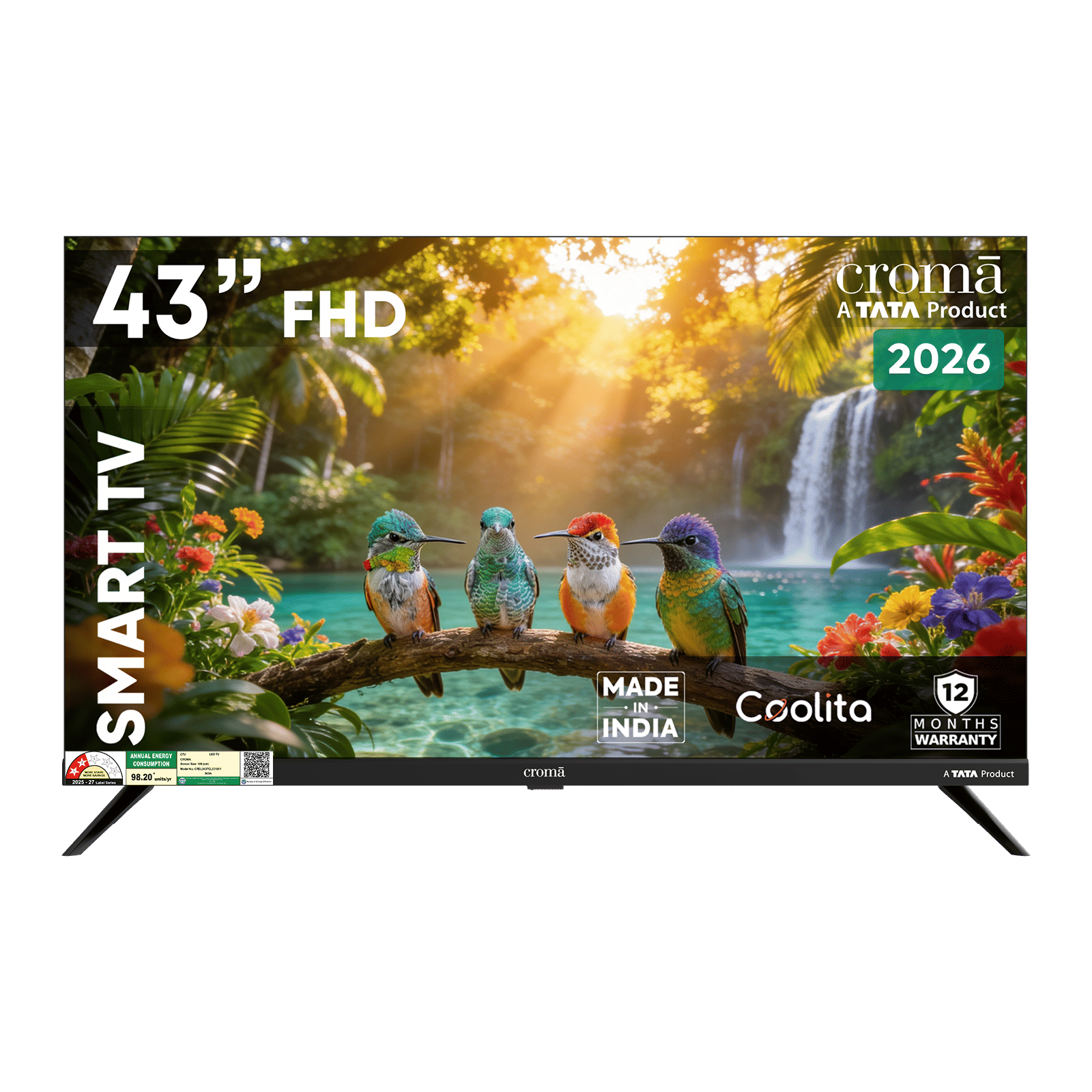 Croma 109 cm (43 inch) 2 Star Full HD LED Smart Coolita Version 3.0 TV with Dolby Audio (2026 Model) Croma 109 cm (43 inch) 2 Star Full HD LED Smart Coolita Version 3.0 TV with Dolby Audio (2026 Model)_1