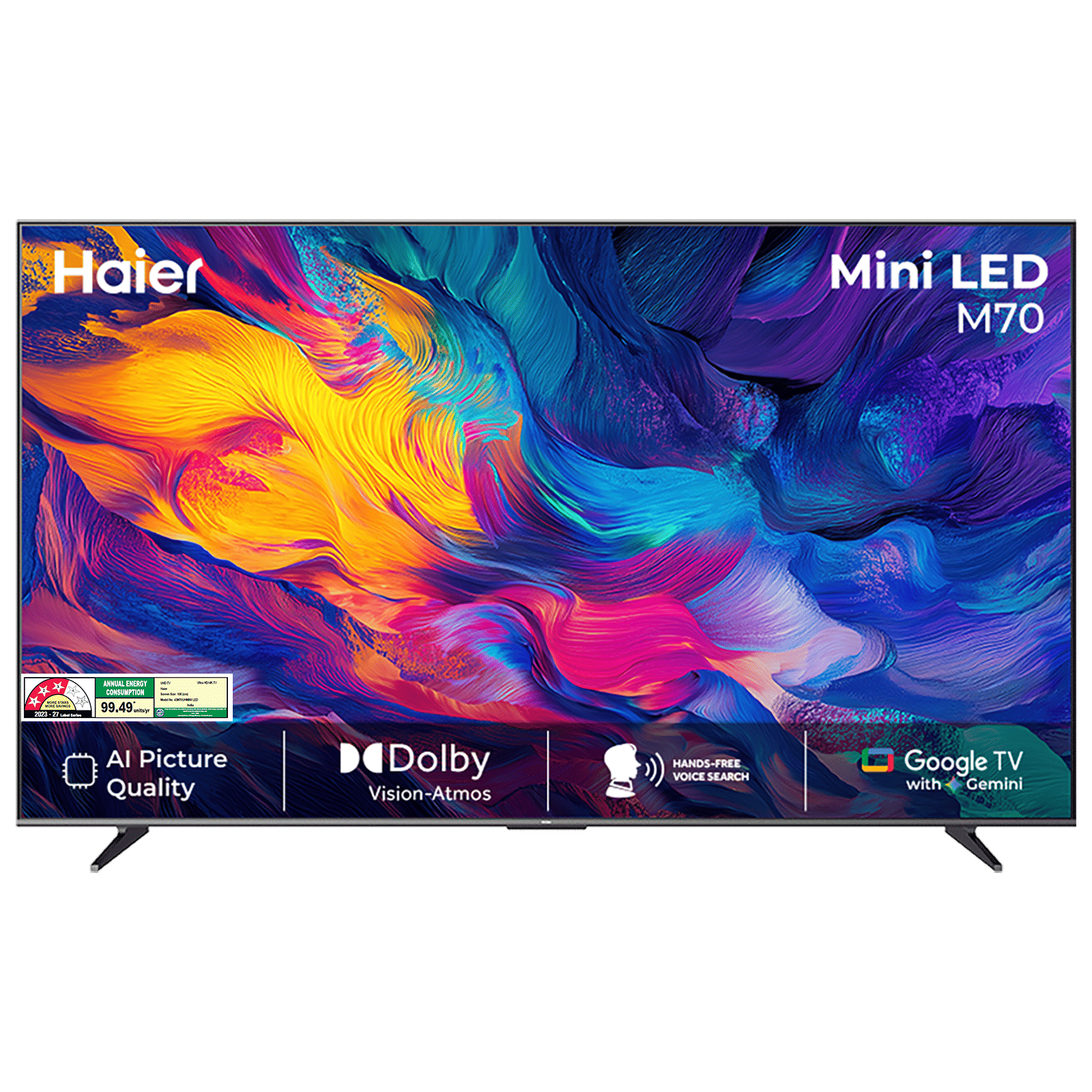 Haier UH 109.22 cm (43 inch) 3 Star Mini LED 4K Ultra HD Smart Google TV with Google Voice Assistant (2026 model) Haier UH 109.22 cm (43 inch) 3 Star Mini LED 4K Ultra HD Smart Google TV with Google Voice Assistant (2026 model)_1