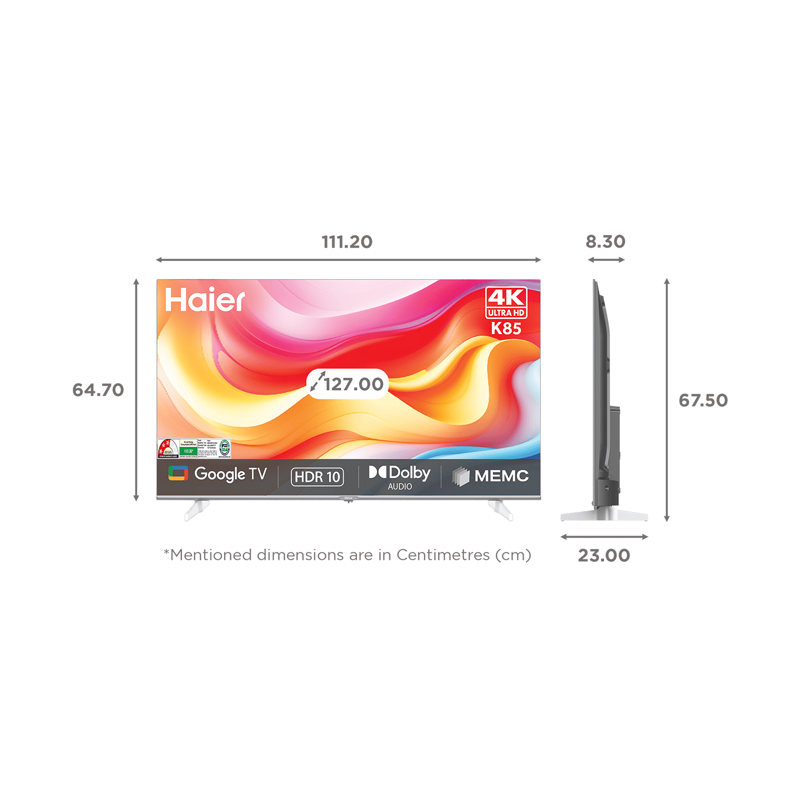 Haier K85F 127 cm (50 inch) 3 Star 4K Ultra HD LED Smart Google TV with Google Voice Assistant (2025 model) Haier K85F 127 cm (50 inch) 3 Star 4K Ultra HD LED Smart Google TV with Google Voice Assistant (2025 model)_2