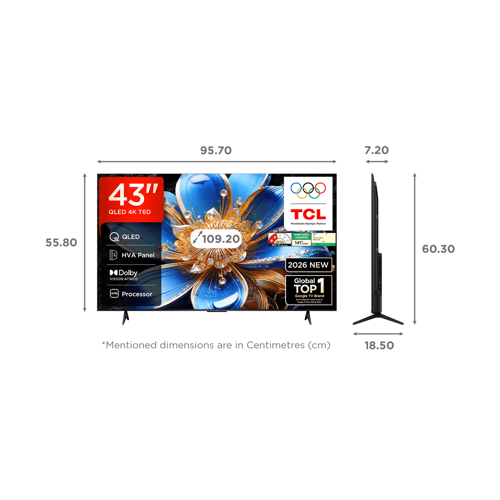 TCL T series 109.2 cm (43 inch) 2 Star QLED 4K Super Ultra HD Smart Google TV with Google Voice Assistant (2026) TCL T series 109.2 cm (43 inch) 2 Star QLED 4K Super Ultra HD Smart Google TV with Google Voice Assistant (2026)_15