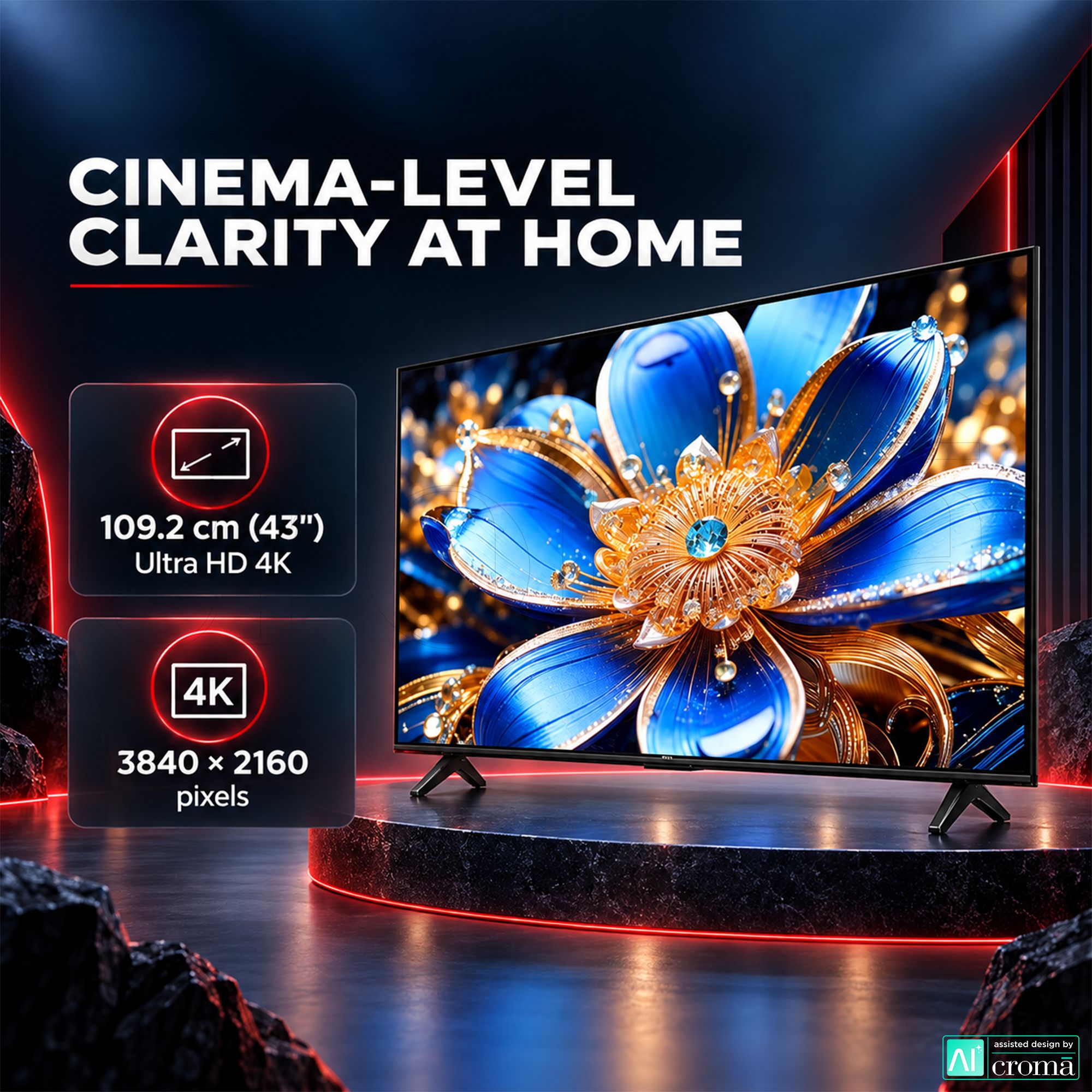 TCL T series 109.2 cm (43 inch) 2 Star QLED 4K Super Ultra HD Smart Google TV with Google Voice Assistant (2026) TCL T series 109.2 cm (43 inch) 2 Star QLED 4K Super Ultra HD Smart Google TV with Google Voice Assistant (2026)_4