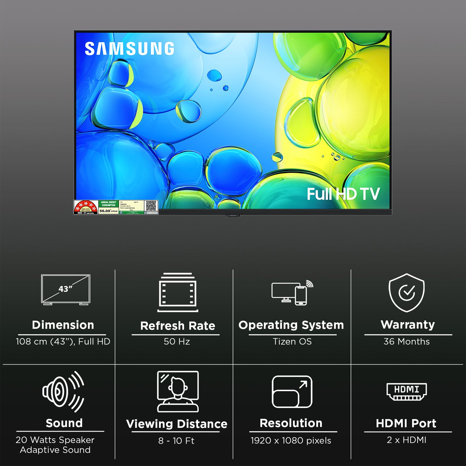 Samsung F5600F 108 cm (43 inch) 5 Star Full HD LED Smart Tizen TV with Q-Symphony (2026 model)_3