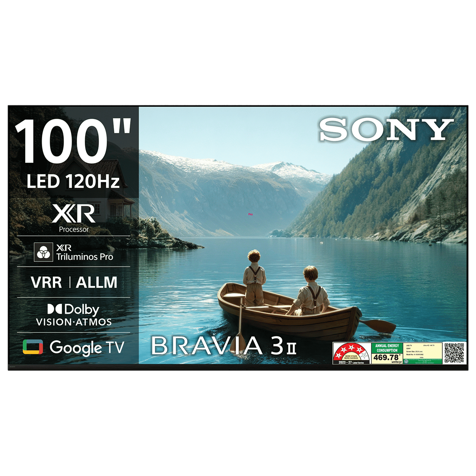 SONY BRAVIA 3II 254 cm (100 inch) 4 Star 4K Ultra HD LED Smart Google TV with Google Voice Assistant (2026 model) SONY BRAVIA 3II 254 cm (100 inch) 4 Star 4K Ultra HD LED Smart Google TV with Google Voice Assistant (2026 model)_1