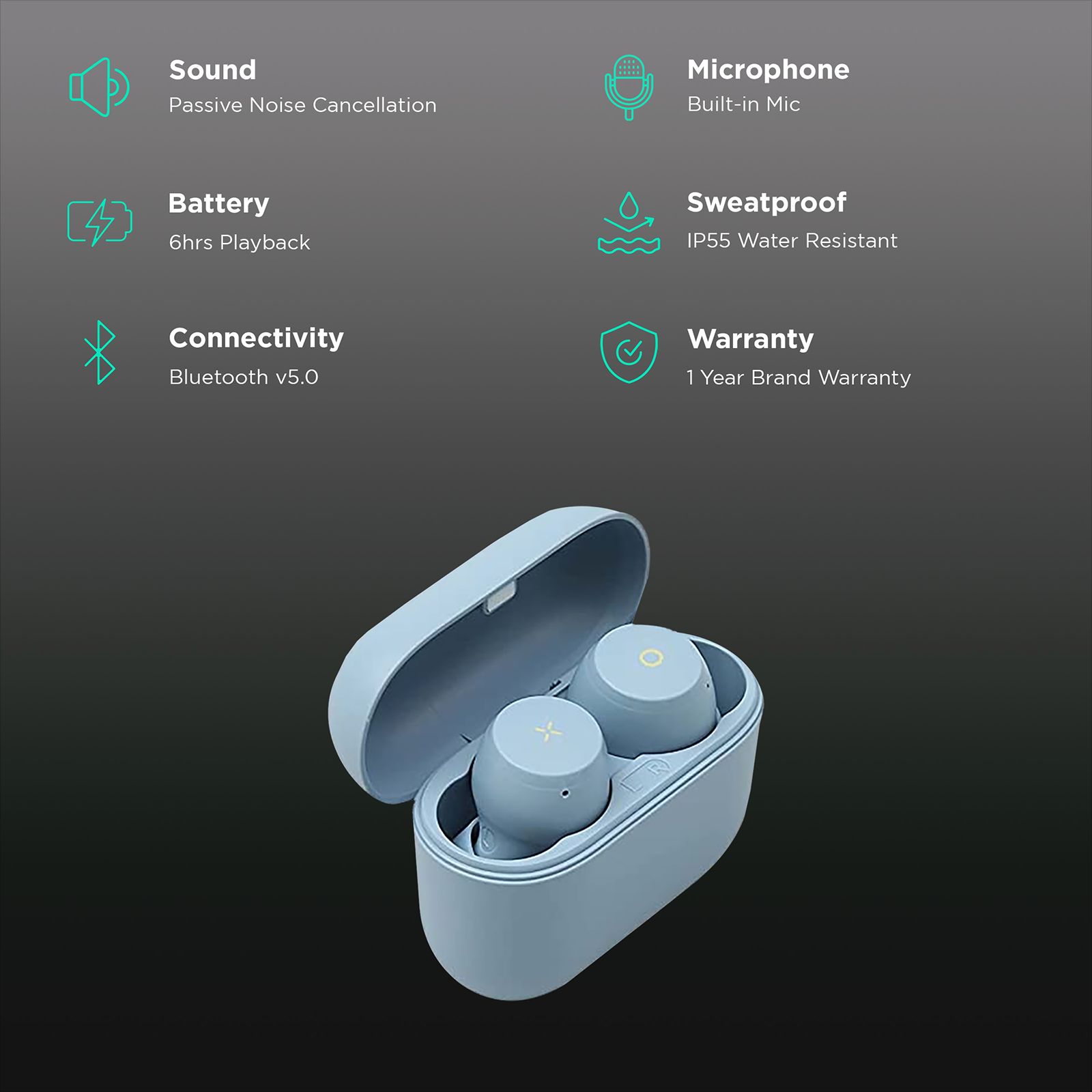 EDIFIER X3 T0 U Truly Wireless Earbuds with Passive Noise Cancellation ( IP55 Rated Dust Resistance and Waterproof, Up to 6 Hours Battery Life, Dark Blue)_2
