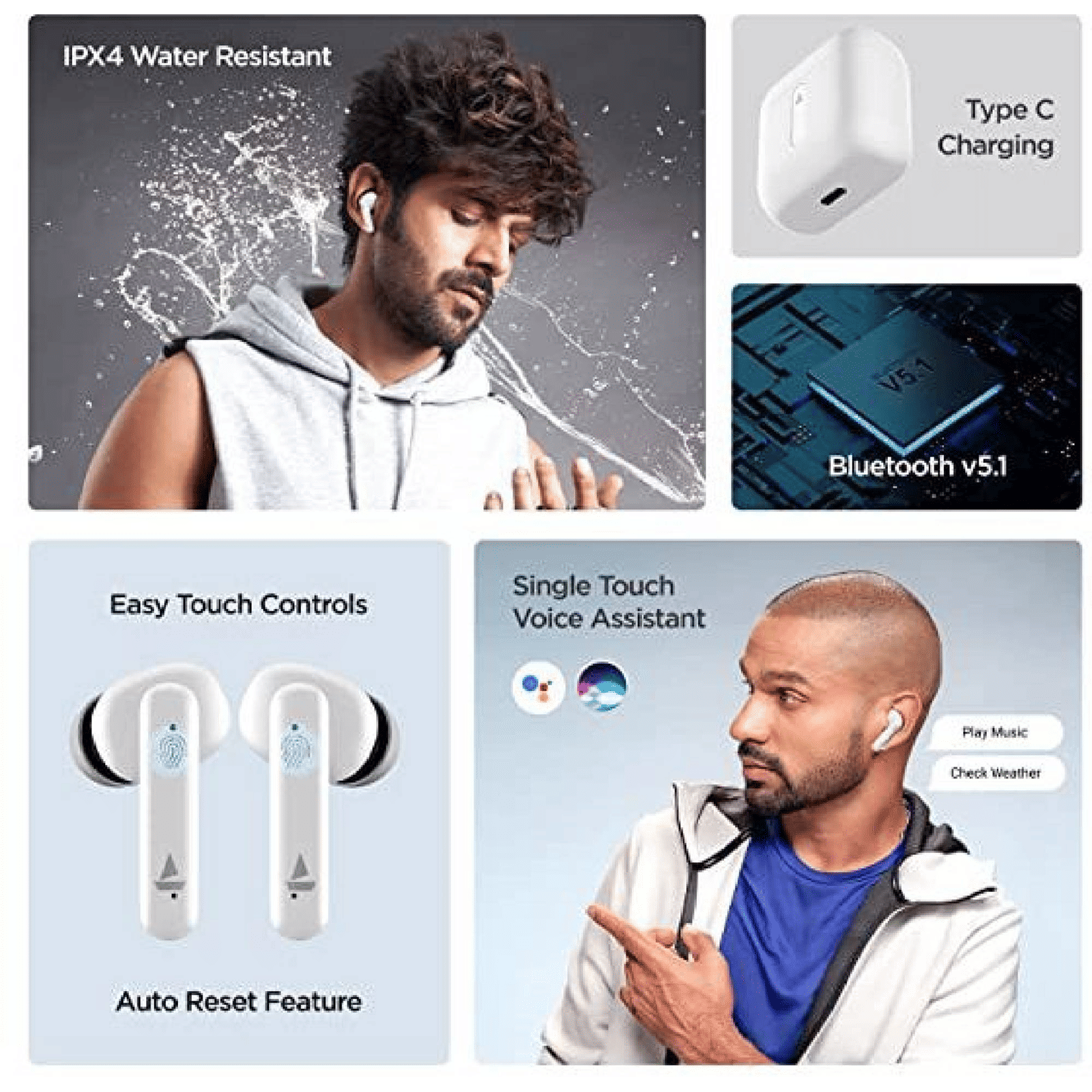 boAt Airdopes 148 TWS Earbuds with Environmental Noise Cancellation (IPX4 Sweat & Water Resistant, 42 Hours Playtime, White Purity)_13