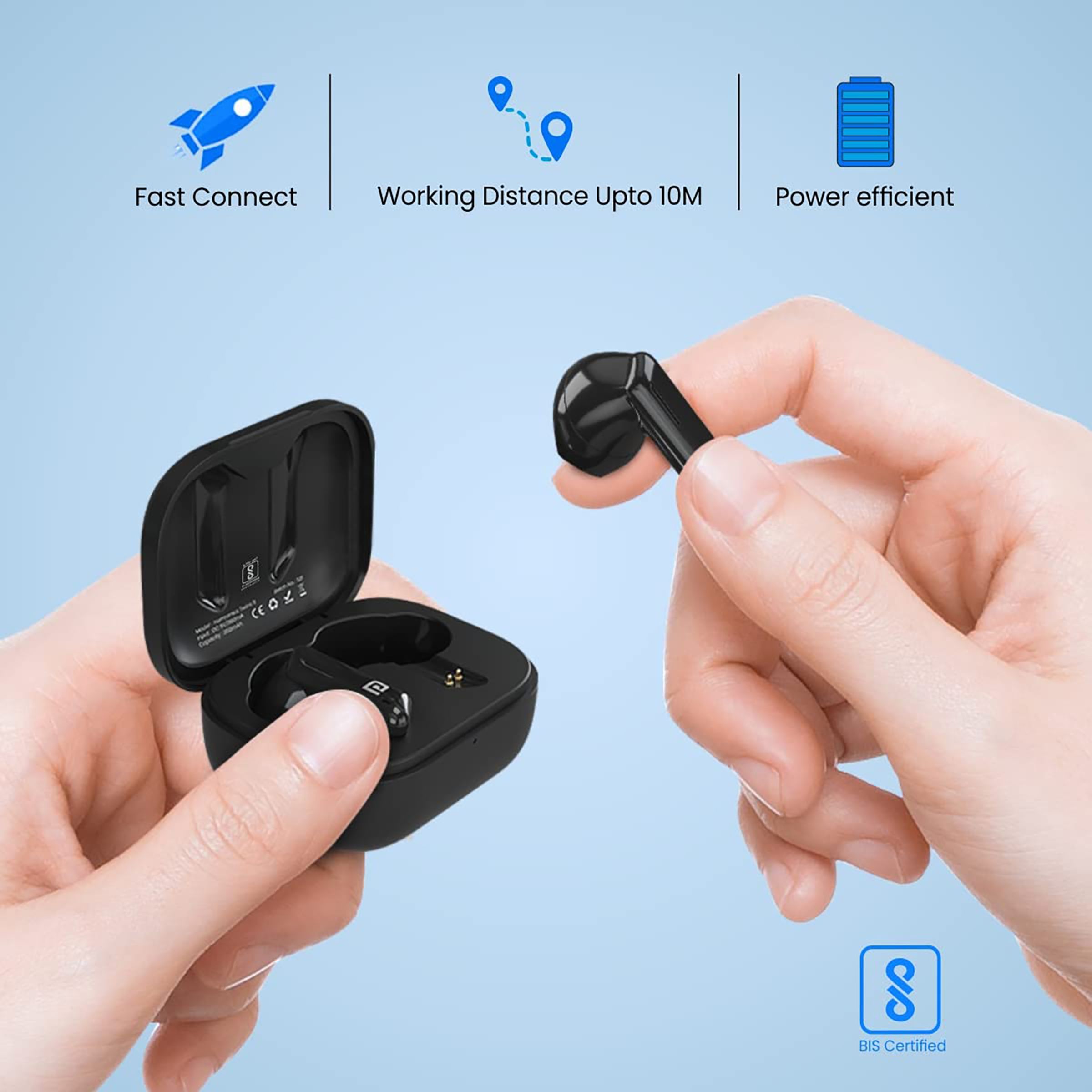 PORTRONICS Harmonics Twins 11 TWS Earbuds (IPX4 Water Resistant, HD Sound, Black) PORTRONICS Harmonics Twins 11 TWS Earbuds (IPX4 Water Resistant, HD Sound, Black)_6