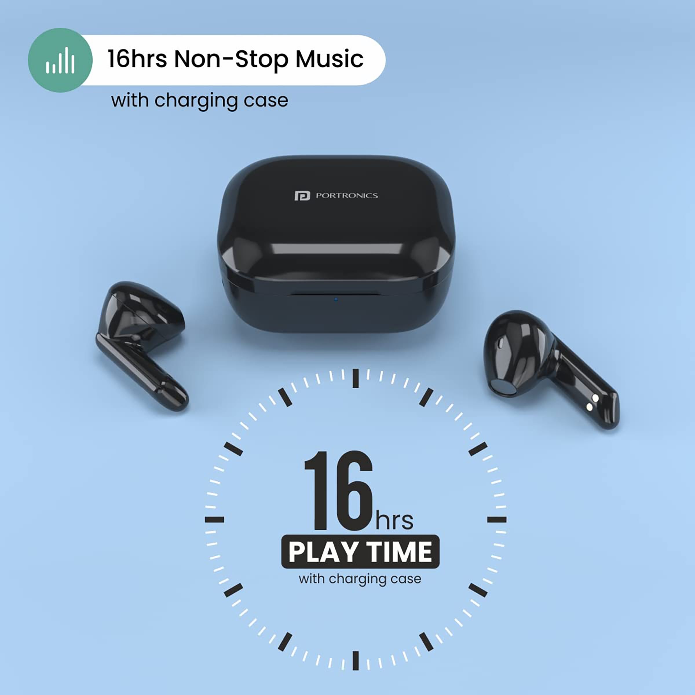 PORTRONICS Harmonics Twins 11 TWS Earbuds (IPX4 Water Resistant, HD Sound, Black) PORTRONICS Harmonics Twins 11 TWS Earbuds (IPX4 Water Resistant, HD Sound, Black)_7