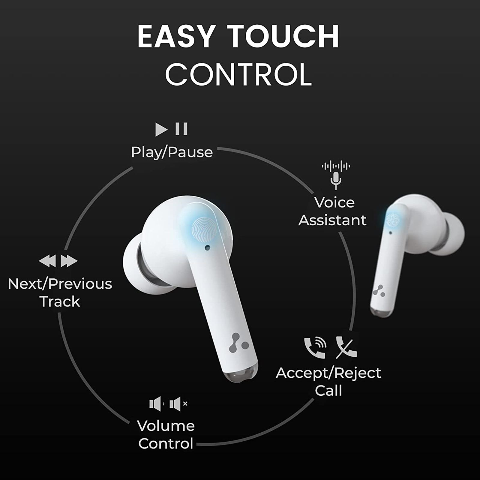 ambrane Dots 38 TWS Earbuds (IPX4 Water Resistant, 19 Hours Playtime, White)_2