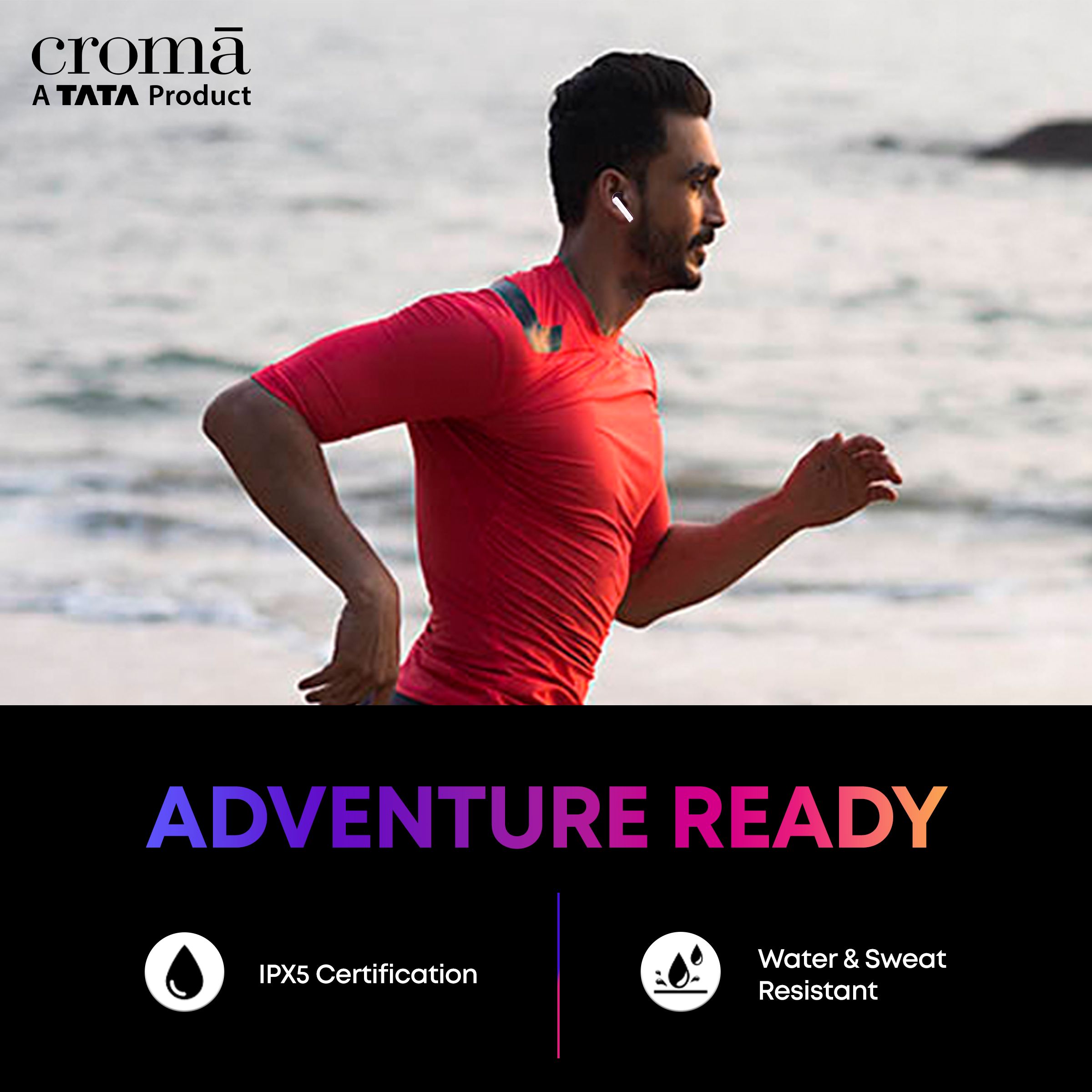 Croma TWS Earbuds with Active Noise Cancellation (IPX5 Water Resistant, Fast Charging Support, Black and Grey) Croma TWS Earbuds with Active Noise Cancellation (IPX5 Water Resistant, Fast Charging Support, Black and Grey)_8