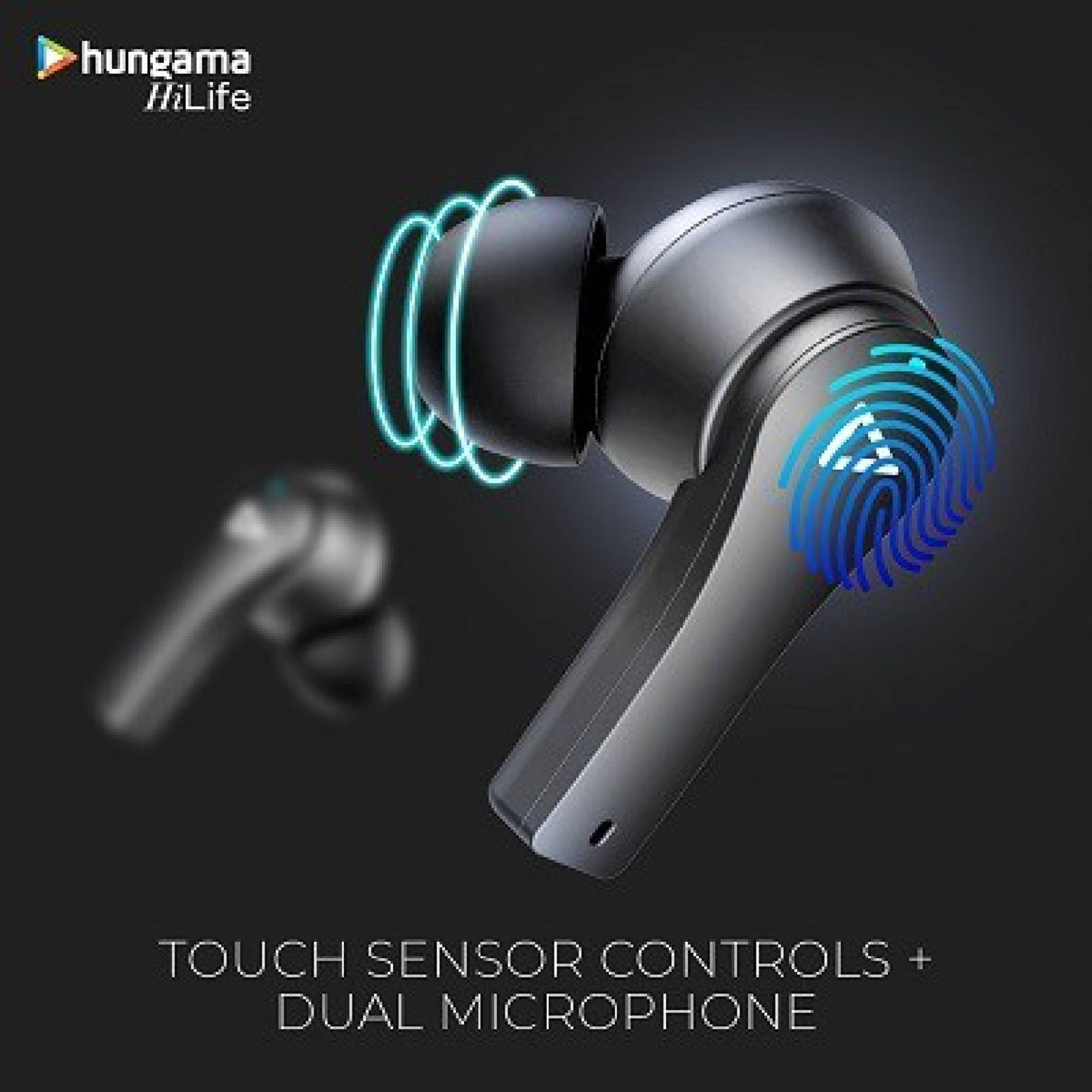 Hungama HiLife Bounce 301 TWS Earbuds (IPX4 Water & Sweat Resistant, Upto 40 Hours Playback, Black) Hungama HiLife Bounce 301 TWS Earbuds (IPX4 Water & Sweat Resistant, Upto 40 Hours Playback, Black)_5
