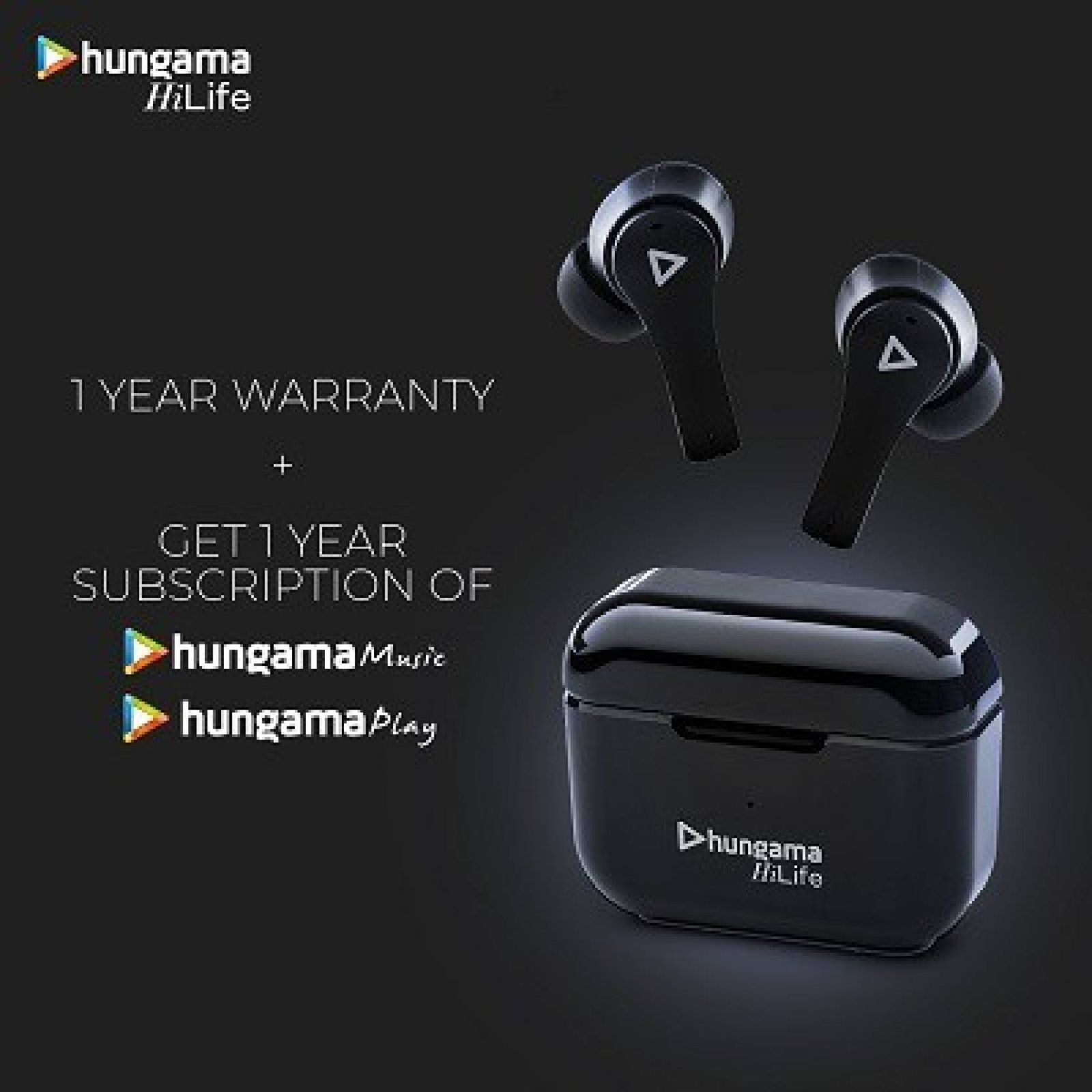 Hungama HiLife Bounce 301 TWS Earbuds (IPX4 Water & Sweat Resistant, Upto 40 Hours Playback, Black) Hungama HiLife Bounce 301 TWS Earbuds (IPX4 Water & Sweat Resistant, Upto 40 Hours Playback, Black)_6