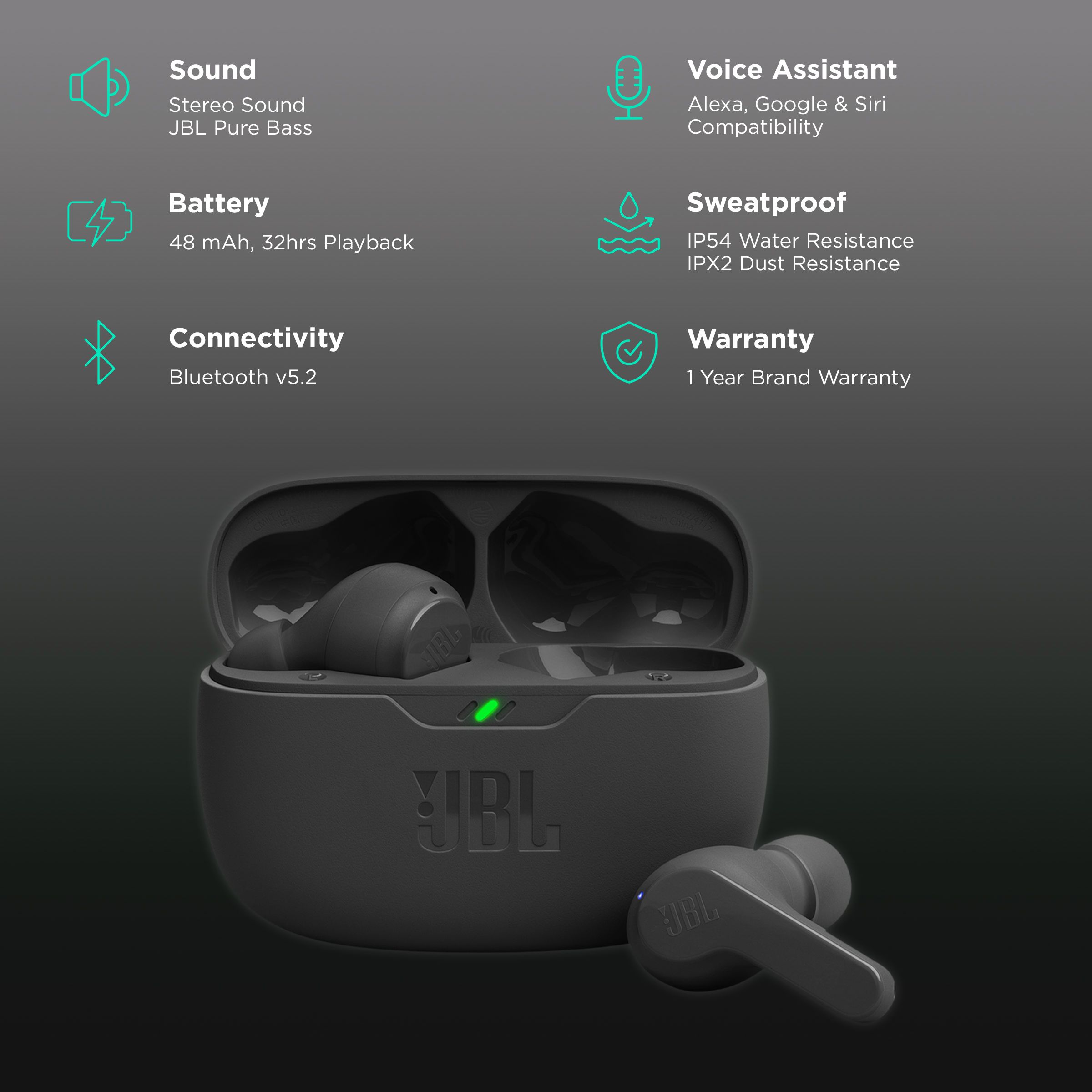 JBL Wave Beam TWS Earbuds with Noise Isolation (IP54 Water Resistant, Deep Bass Sound, Black) JBL Wave Beam TWS Earbuds with Noise Isolation (IP54 Water Resistant, Deep Bass Sound, Black)_2