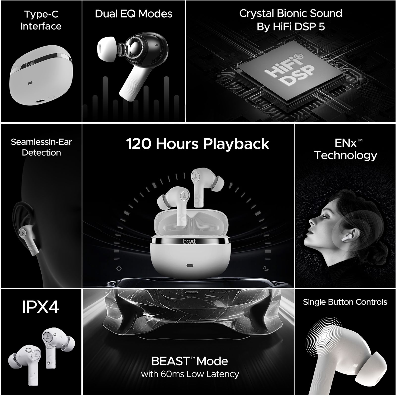 boAt Nirvana Ion TWS Earbuds with Environmental Noise Cancellation (IPX4 Water Resistant, 120 Hours Playback, Ivory White) boAt Nirvana Ion TWS Earbuds with Environmental Noise Cancellation (IPX4 Water Resistant, 120 Hours Playback, Ivory White)_3