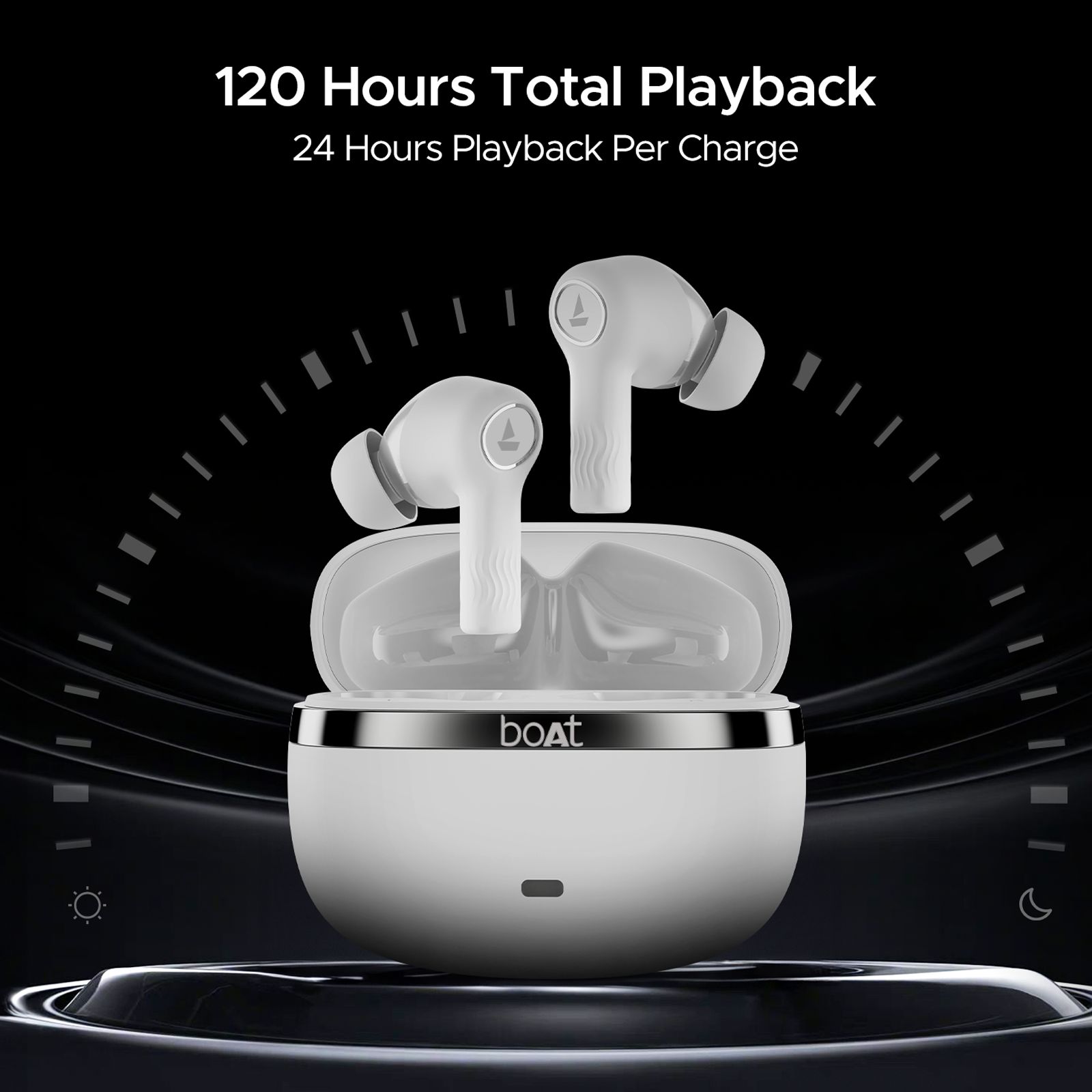 boAt Nirvana Ion TWS Earbuds with Environmental Noise Cancellation (IPX4 Water Resistant, 120 Hours Playback, Ivory White) boAt Nirvana Ion TWS Earbuds with Environmental Noise Cancellation (IPX4 Water Resistant, 120 Hours Playback, Ivory White)_4