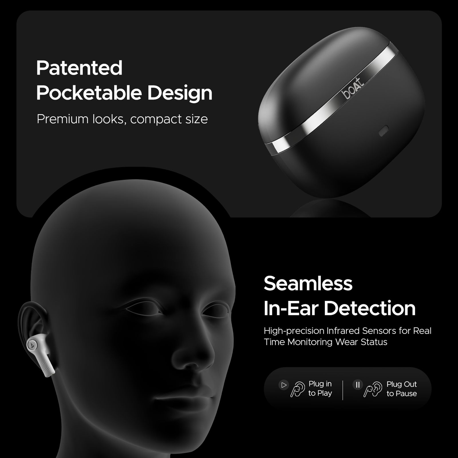 boAt Nirvana Ion TWS Earbuds with Environmental Noise Cancellation (IPX4 Water Resistant, 120 Hours Playback, Charcoal Black)_8