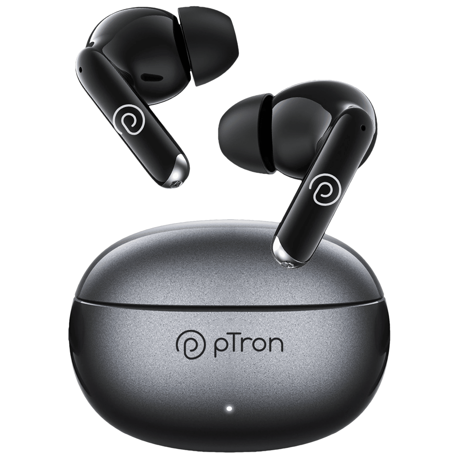 pTron Basspods Glamor 140318643 TWS Earbuds with Environmental Noise Cancellation (IPX4 Water Resistant, Fast Charging, Grey/Black) pTron Basspods Glamor 140318643 TWS Earbuds with Environmental Noise Cancellation (IPX4 Water Resistant, Fast Charging, Grey/Black)_1