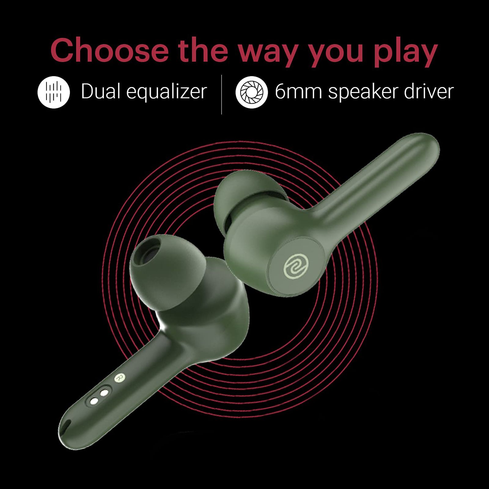 noise Buds VS201 TWS Earbuds (IPX5 Water Resistant, 6mm Driver, Olive Green)_4