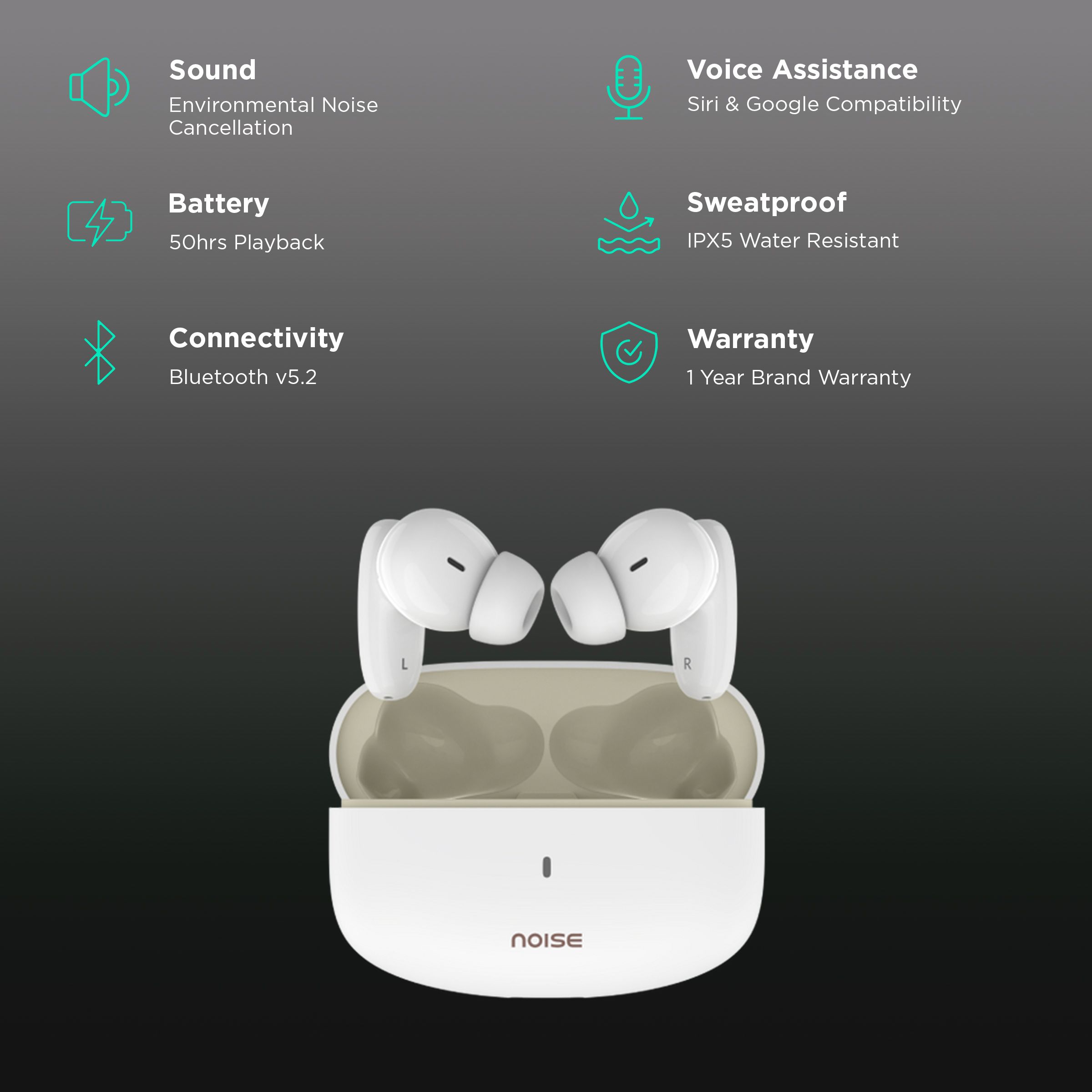 noise Buds Connect TWS Earbuds with Environmental Noise Cancellation (IPX5 Water Resistant, Hands Free Calling, Ivory White) noise Buds Connect TWS Earbuds with Environmental Noise Cancellation (IPX5 Water Resistant, Hands Free Calling, Ivory White)_2