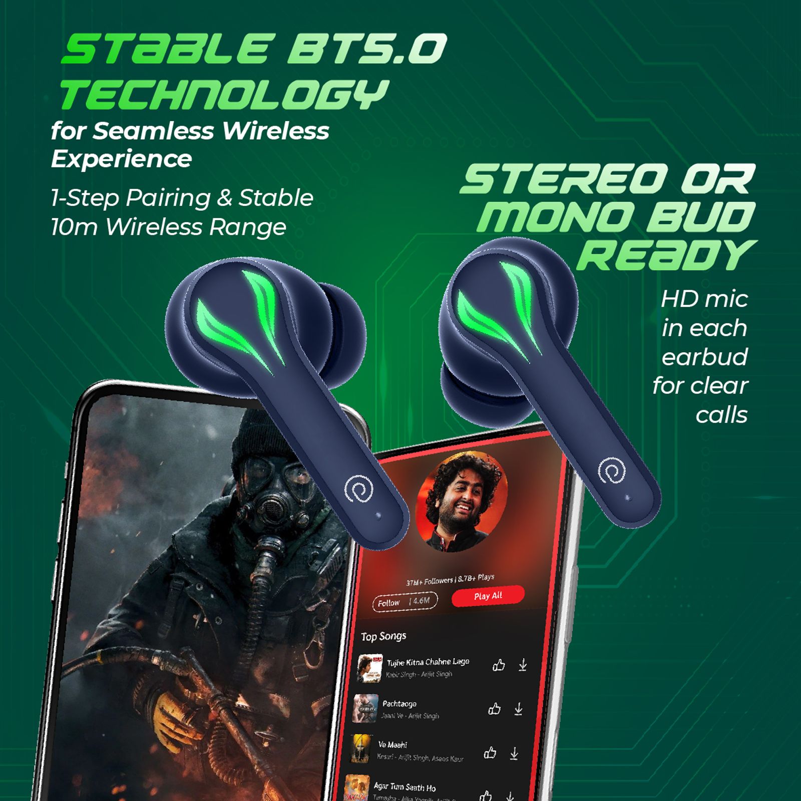 pTron Basspods Quest TWS Earbuds with Passive Noise Cancellation (IPX4 Water Resistant, Fast Charging, Blue) pTron Basspods Quest TWS Earbuds with Passive Noise Cancellation (IPX4 Water Resistant, Fast Charging, Blue)_5