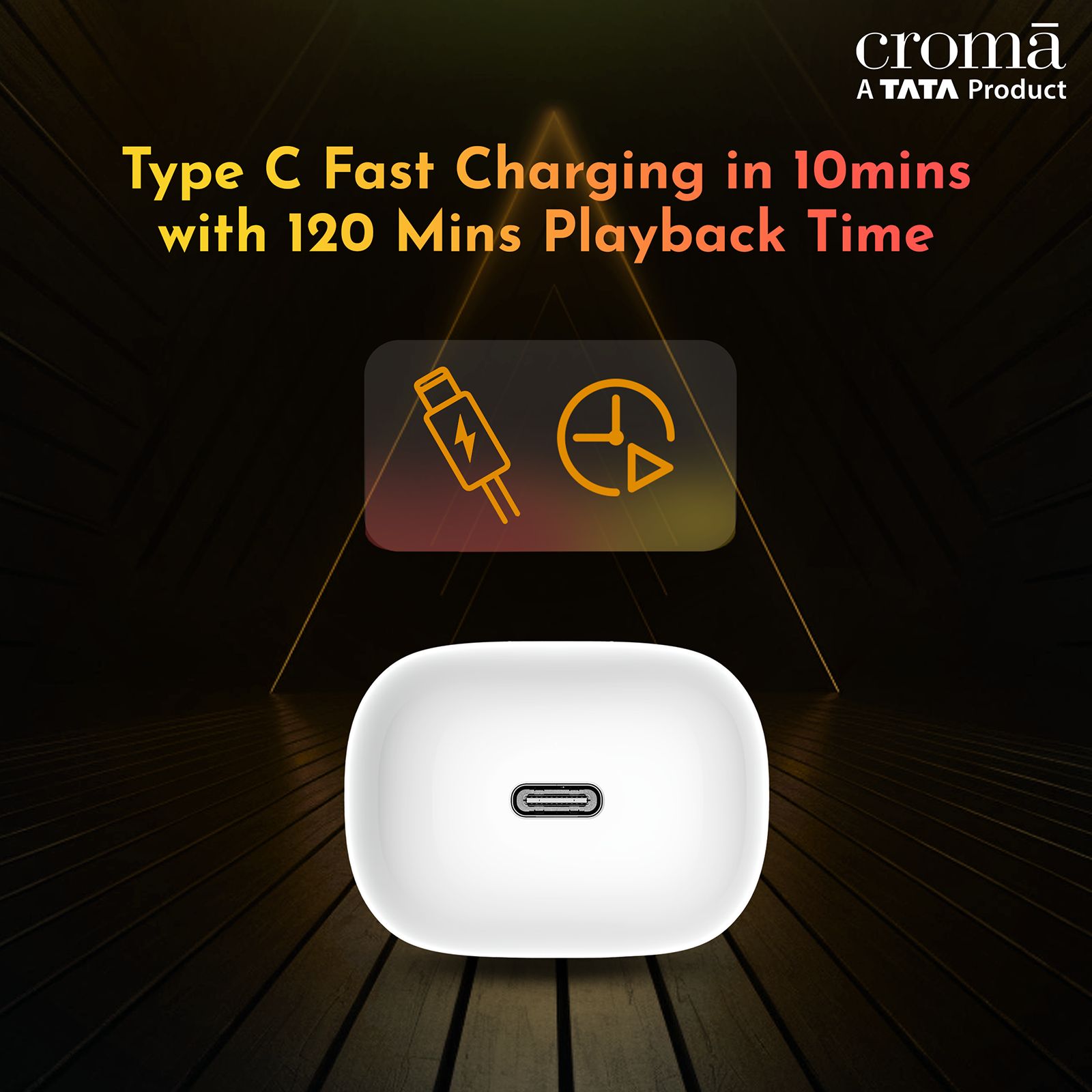 Croma TWS Earbuds with Environmental Noise Cancellation (IPX4 Waterproof, Fast Charging, White and Grey)_10