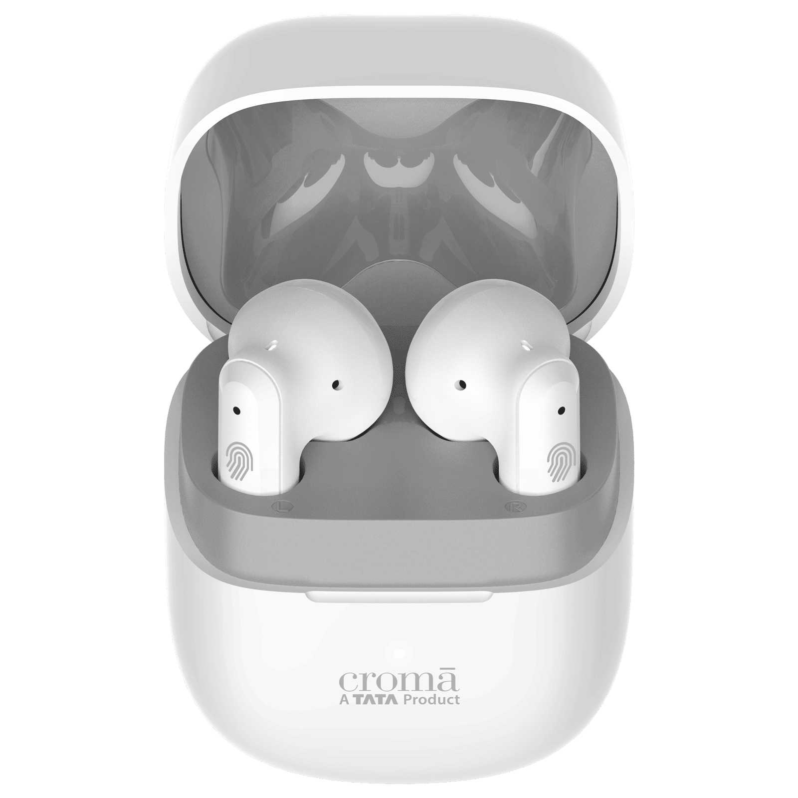 Croma TWS Earbuds with Environmental Noise Cancellation (IPX4 Waterproof, Fast Charging, White and Grey)_3