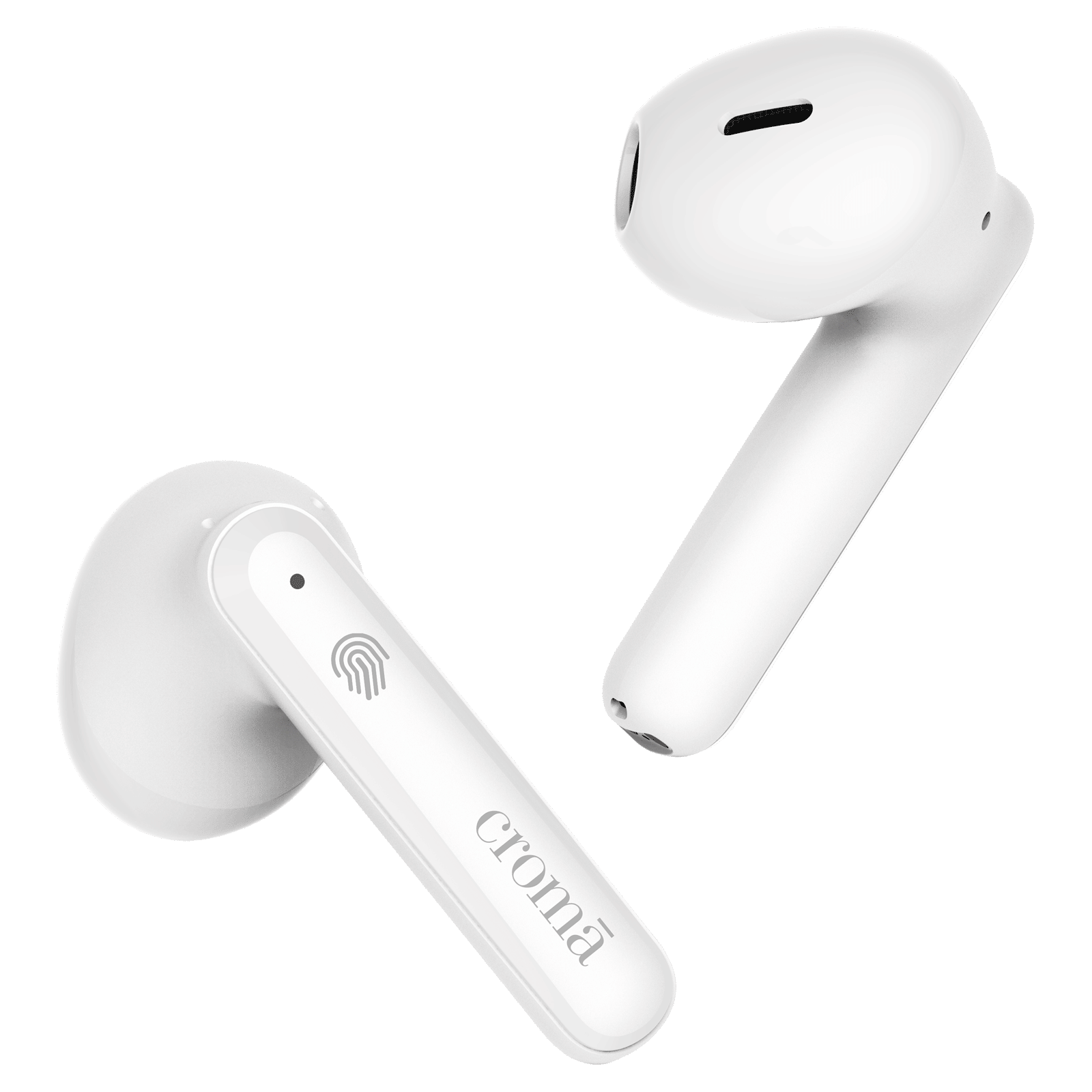 Croma TWS Earbuds with Environmental Noise Cancellation (IPX4 Waterproof, Fast Charging, White and Grey)_5