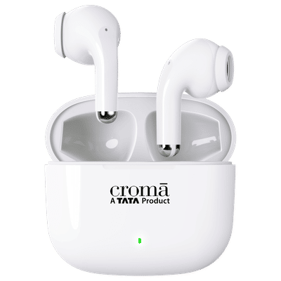 Croma IN 101 TWS Earbuds with Passive Noise Cancellation (IPX4 Water Resistant, 28 Hours Playback White)