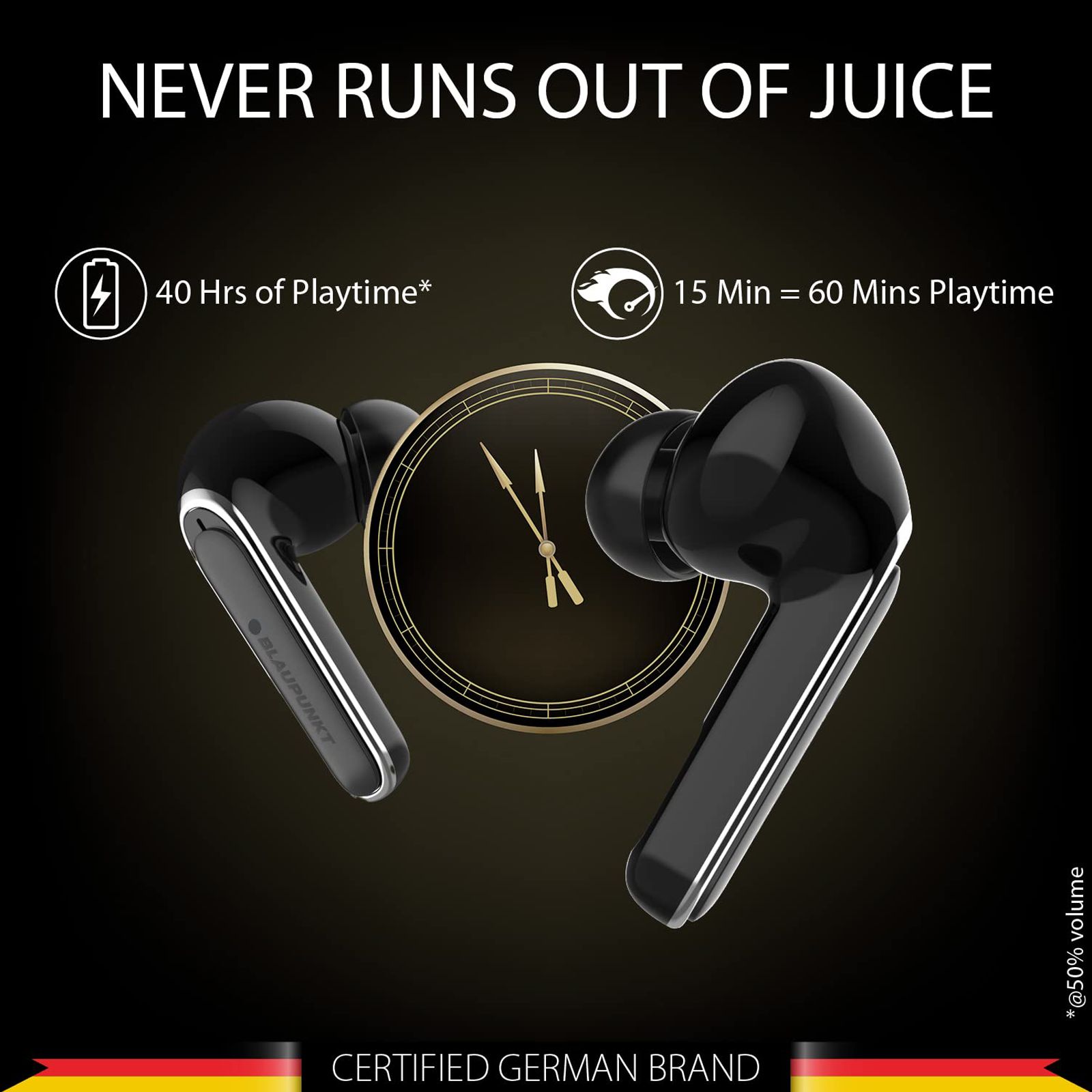 Blaupunkt BTW100 TWS Earbuds with Environmental Noise Cancellation (IPX5 Water Resistant, TurboVolt Charging, Black)_2