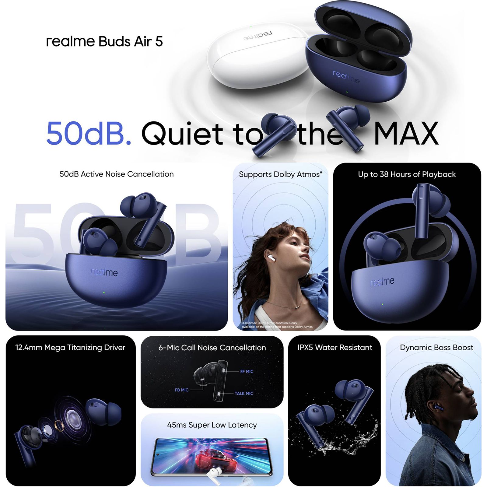 realme Buds Air 5 RMA2301 TWS Earbuds with Active Noise Cancellation (IPX5 Water Resistant, Fast Charging, Deep Sea Blue) realme Buds Air 5 RMA2301 TWS Earbuds with Active Noise Cancellation (IPX5 Water Resistant, Fast Charging, Deep Sea Blue)_9