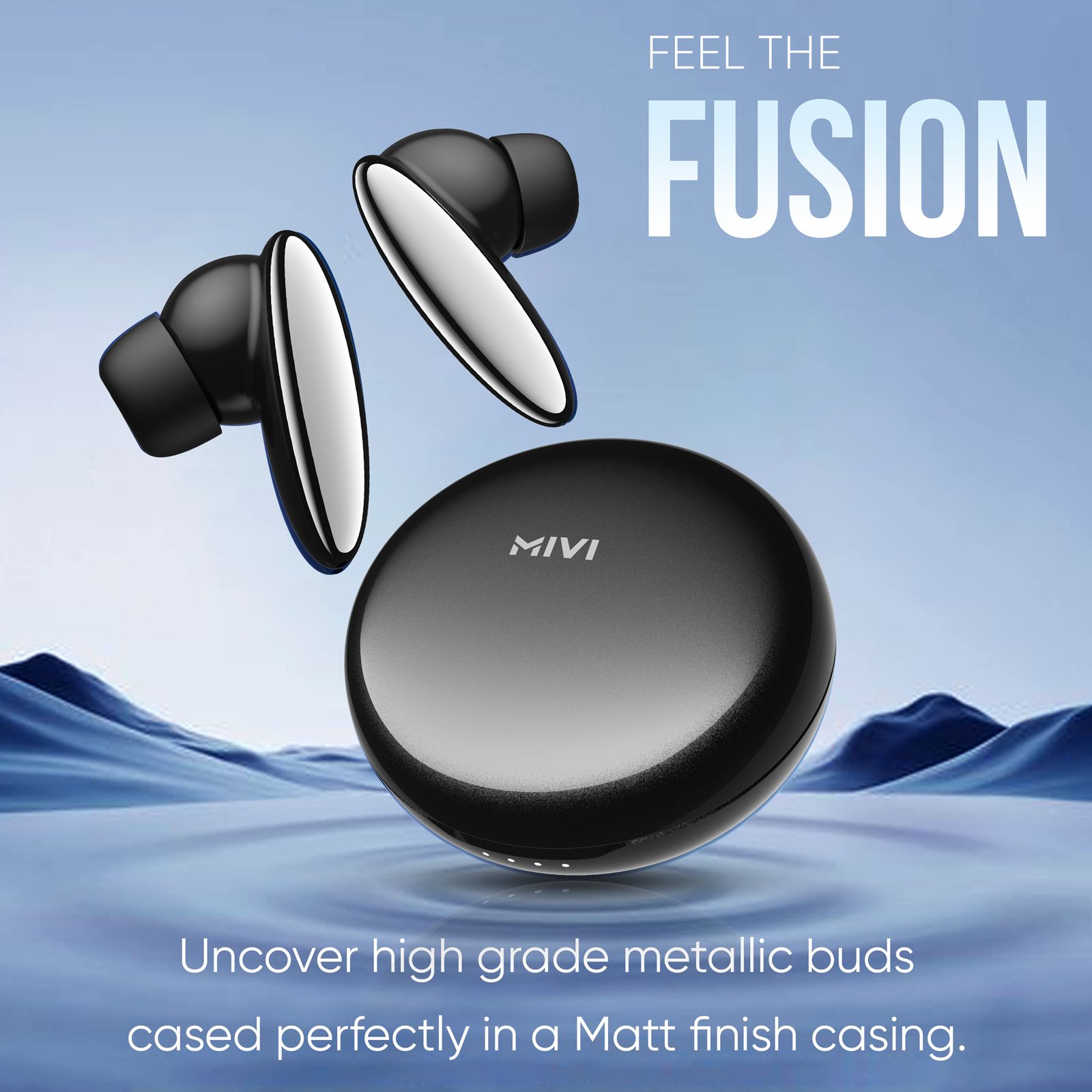 Mivi DuoPods N6 TEDPN6BK TWS Earbuds with AI Noise Cancellation (IPX4 Water Resistant, 13mm Electroplated Drivers, Black)_4