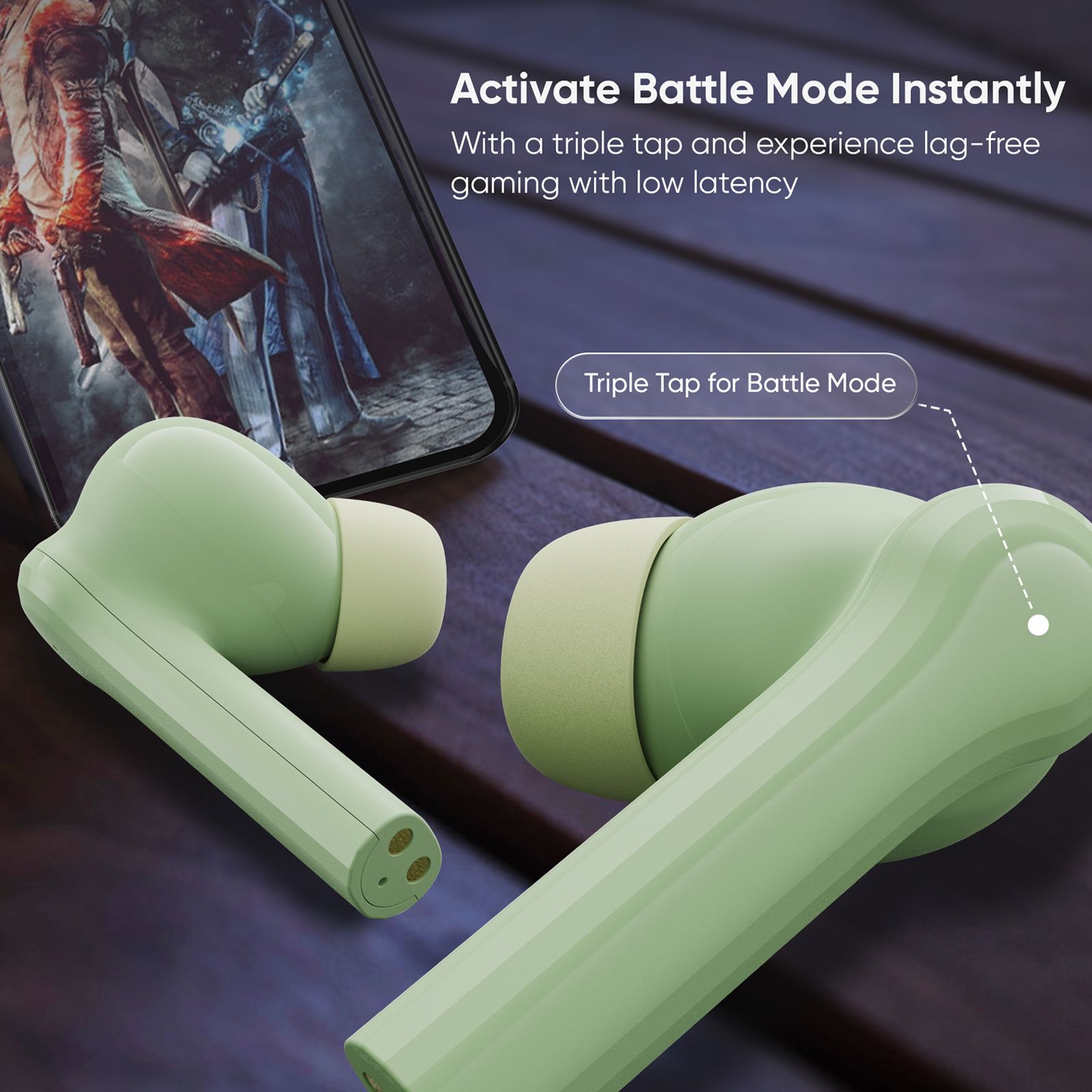 Mivi DuoPods N4 TEDPN4HG TWS Earbuds with AI Noise Cancellation (13mm Electroplated Drivers, Hazel Green)_3