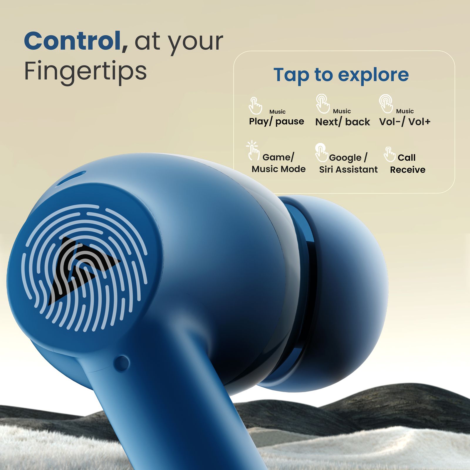 GOBOULT Airbass W40 TWS Earbuds with Environmental Noise Cancellation (IPX5 Water Resistant, Fast Charging, Denim Blue) GOBOULT Airbass W40 TWS Earbuds with Environmental Noise Cancellation (IPX5 Water Resistant, Fast Charging, Denim Blue)_3