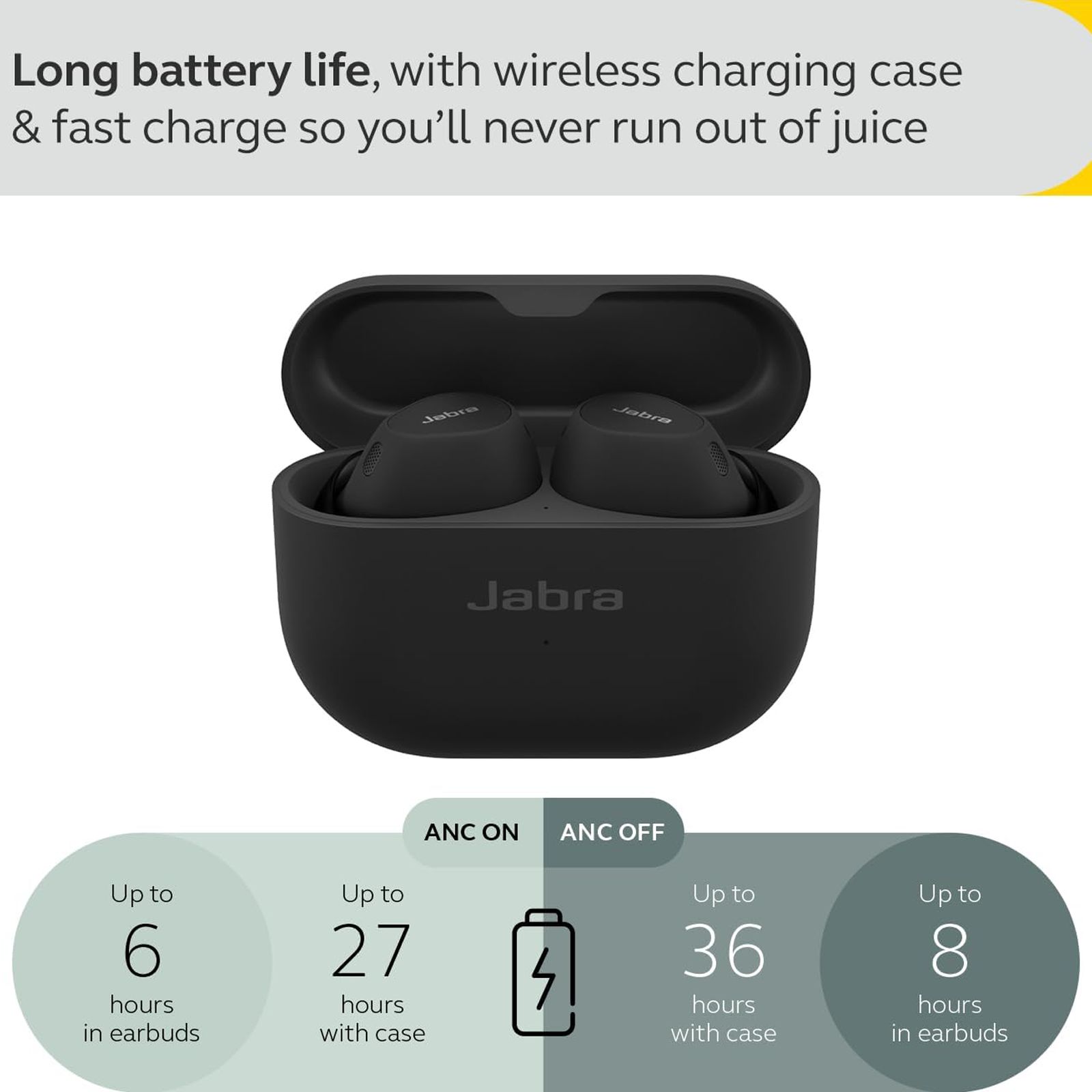 Jabra Elite 10 TWS Earbuds with Active Noise Cancellation (IP54 Water Resistant, Fast Charging, Matte Black) Jabra Elite 10 TWS Earbuds with Active Noise Cancellation (IP54 Water Resistant, Fast Charging, Matte Black)_6