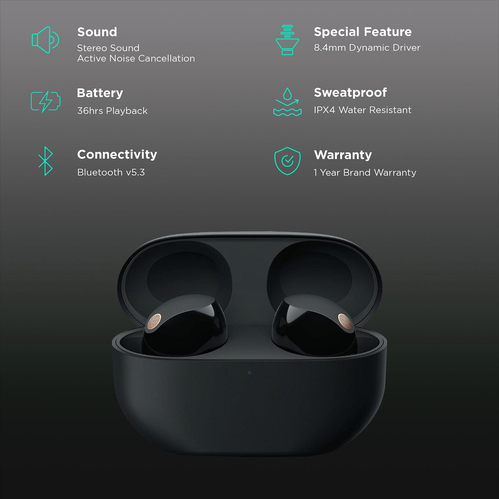 SONY WF-1000XM5 TWS Earbuds with Active Noise Cancellation (IPX4 Water Resistant, Quick Charge, Black) SONY WF-1000XM5 TWS Earbuds with Active Noise Cancellation (IPX4 Water Resistant, Quick Charge, Black)_2