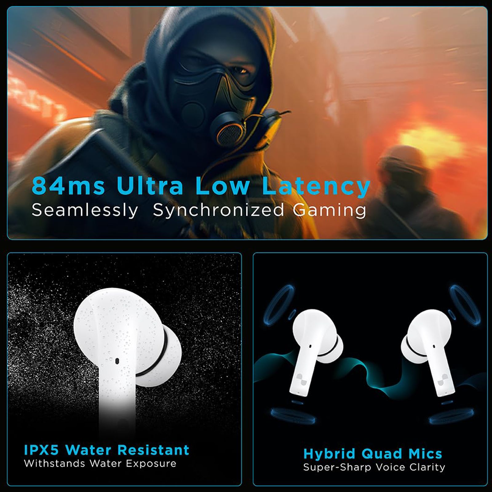 urbn Beat 900 TWS Earbuds with Environmental Noise Cancellation (IPX5 Water Resistant, Fast Charging, White)_7