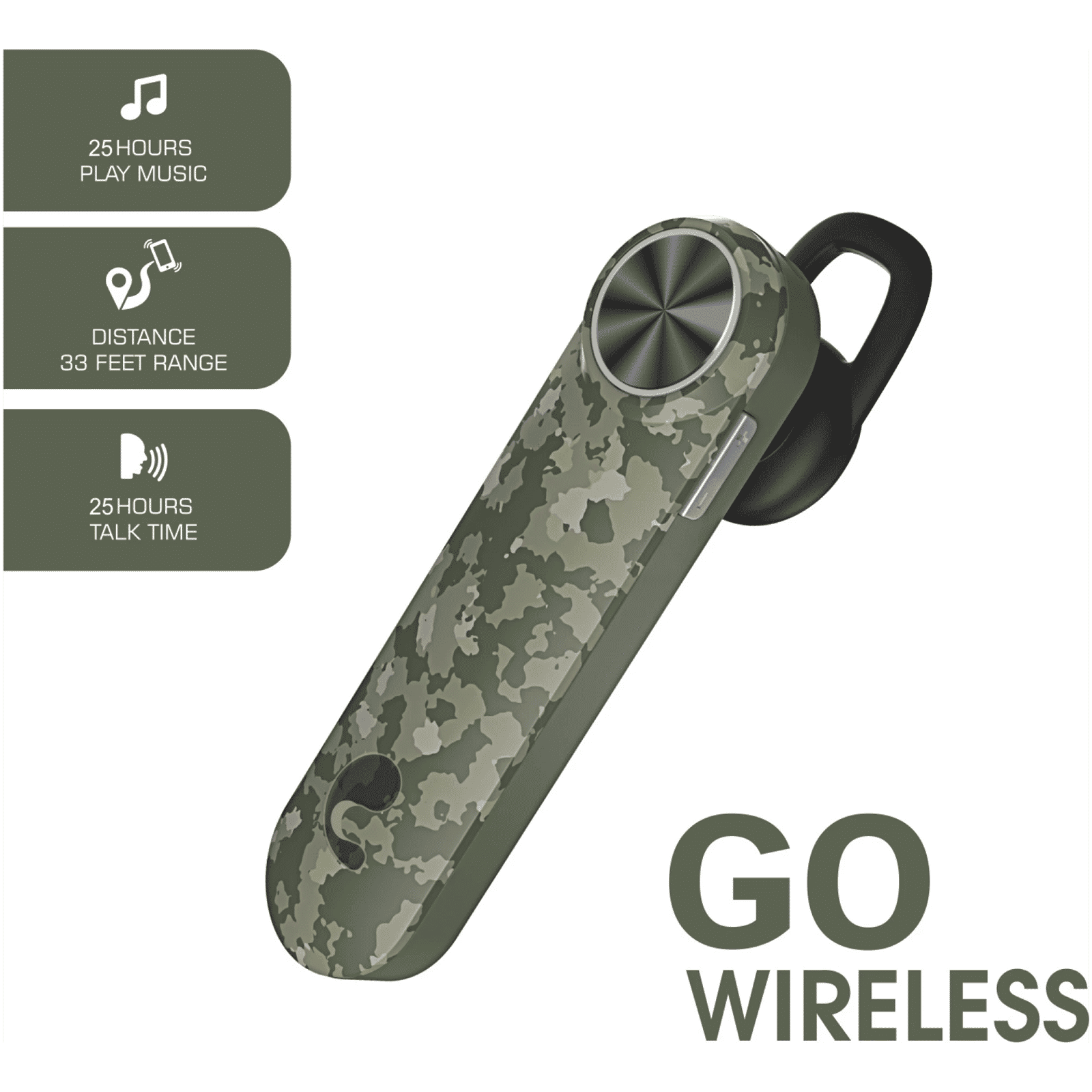 Candytech CT99M Bluetooth Headset with Mic (IPX4 Water Resistant, In Ear, Camo) Candytech CT99M Bluetooth Headset with Mic (IPX4 Water Resistant, In Ear, Camo)_3
