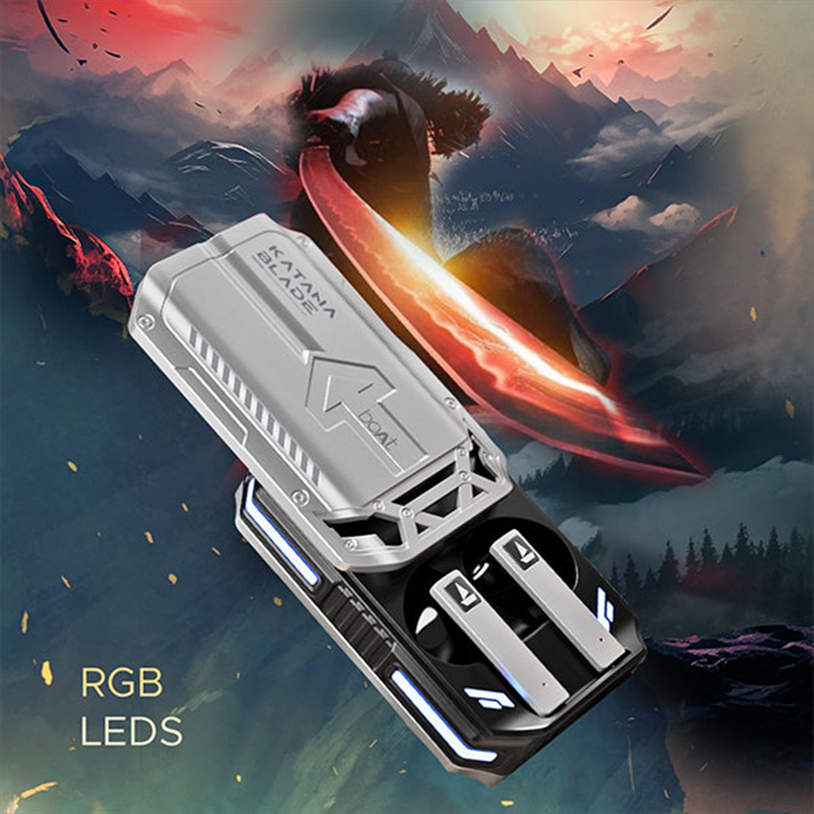 boAt Immortal katana Blade TWS Earbuds with Environmental Noise Cancellation (IPX5 Water Resistant, Asap Charge, Gray) boAt Immortal katana Blade TWS Earbuds with Environmental Noise Cancellation (IPX5 Water Resistant, Asap Charge, Gray)_5