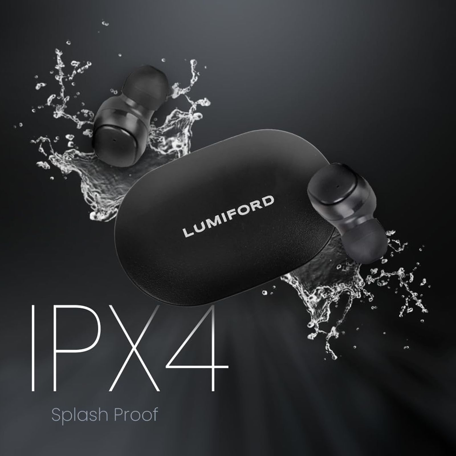 LUMIFORD Max T40 TWS Earbuds with Environmental Noise Cancellation (IPX4 Water Resistant, Fast Charging, Black)_5