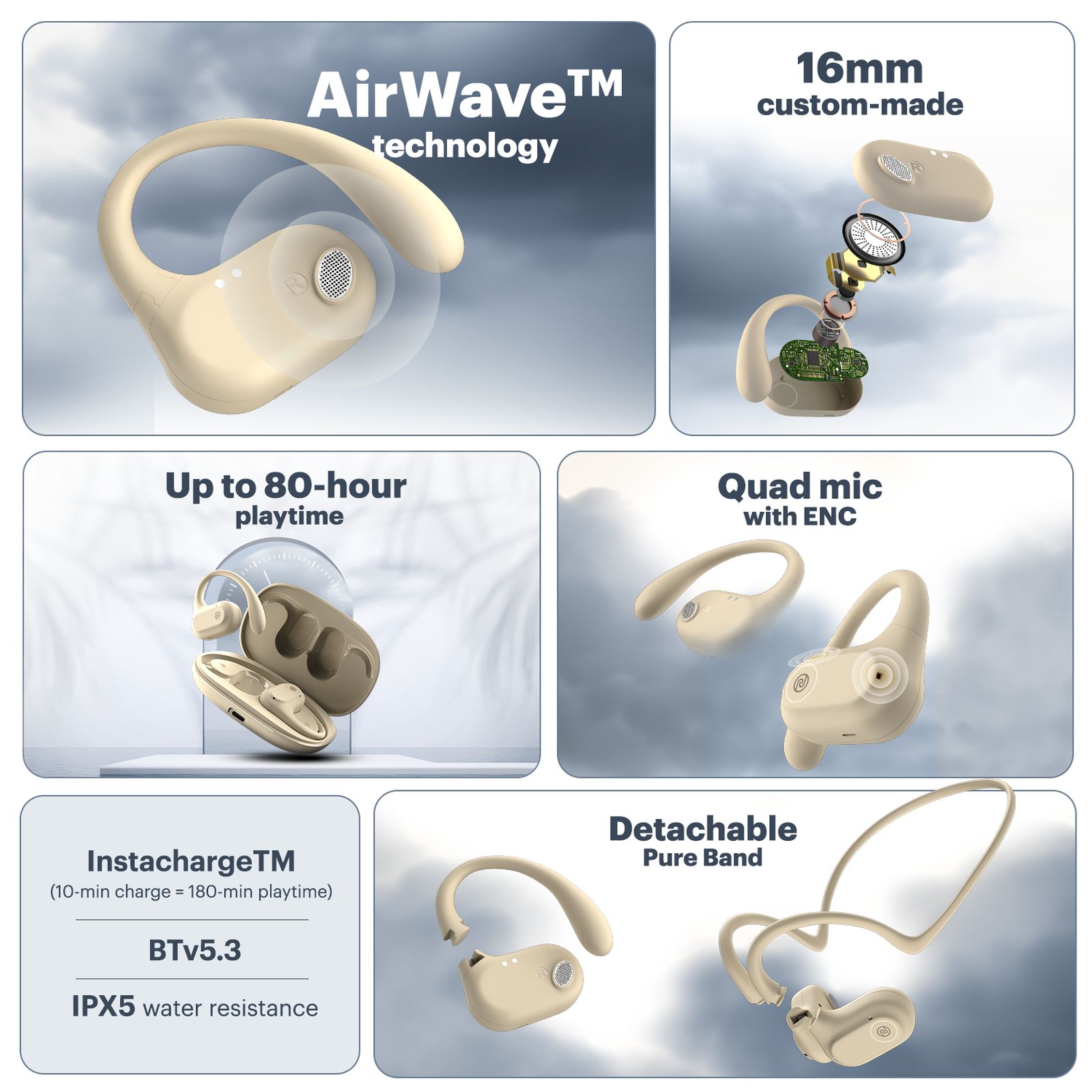 noise Pure Pods TWS Earbuds with Environmental Noise Cancellation (IPX5 Water Resistant, Instacharge, Zen Beige) noise Pure Pods TWS Earbuds with Environmental Noise Cancellation (IPX5 Water Resistant, Instacharge, Zen Beige)_3