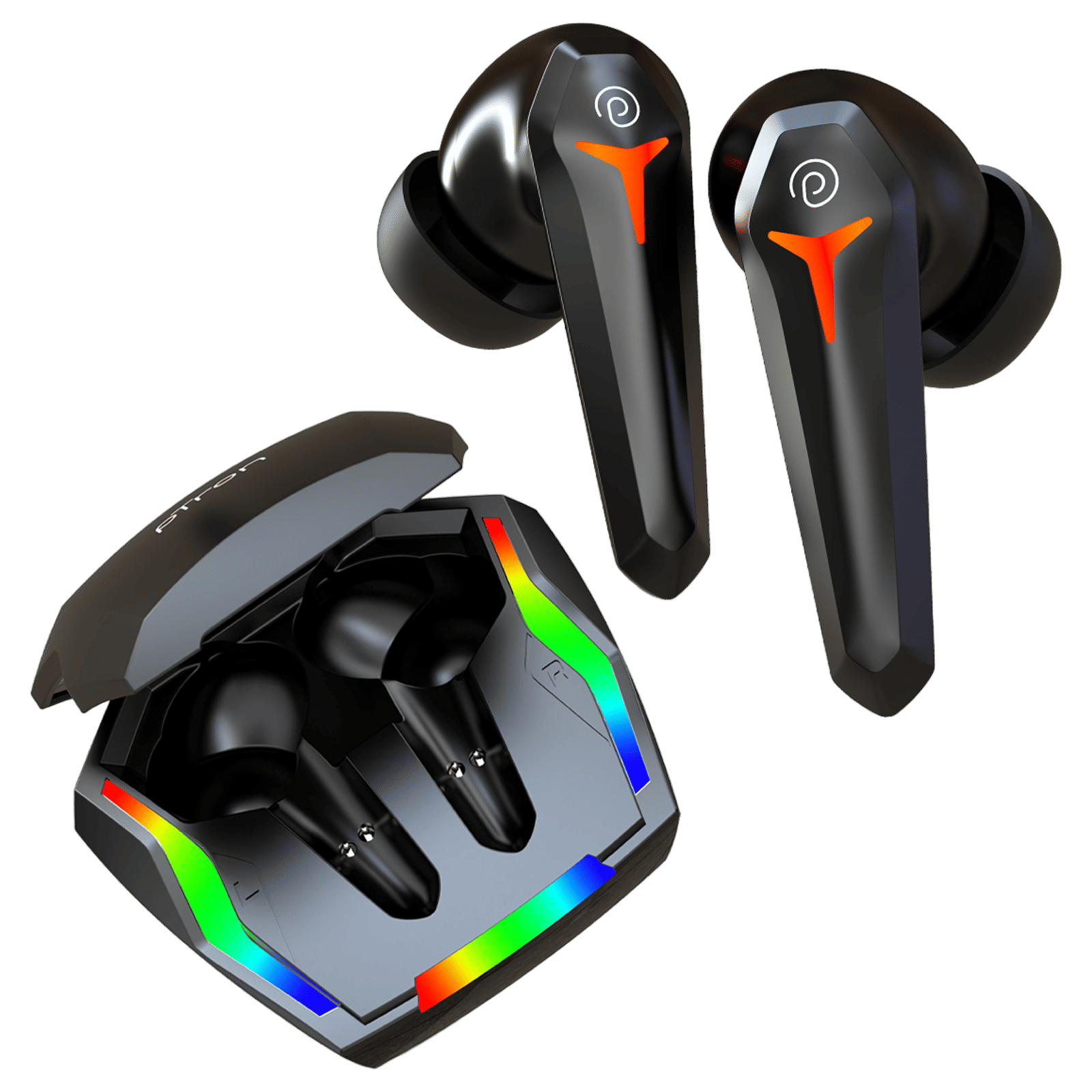 pTron Bassbuds Turbo TWS Earbuds with Environmental Noise Cancellation (IPX5 Water Resistant, Fast Charging, Jade Black)_1
