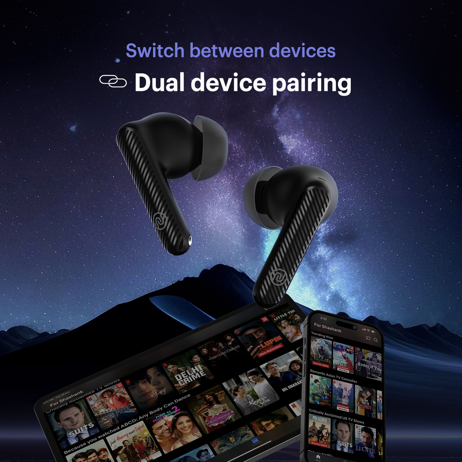 noise Aura Buds TWS Earbuds with Environmental Noise Cancellation (IPX5 Water Resistant, Instacharge, Aura Black)_5