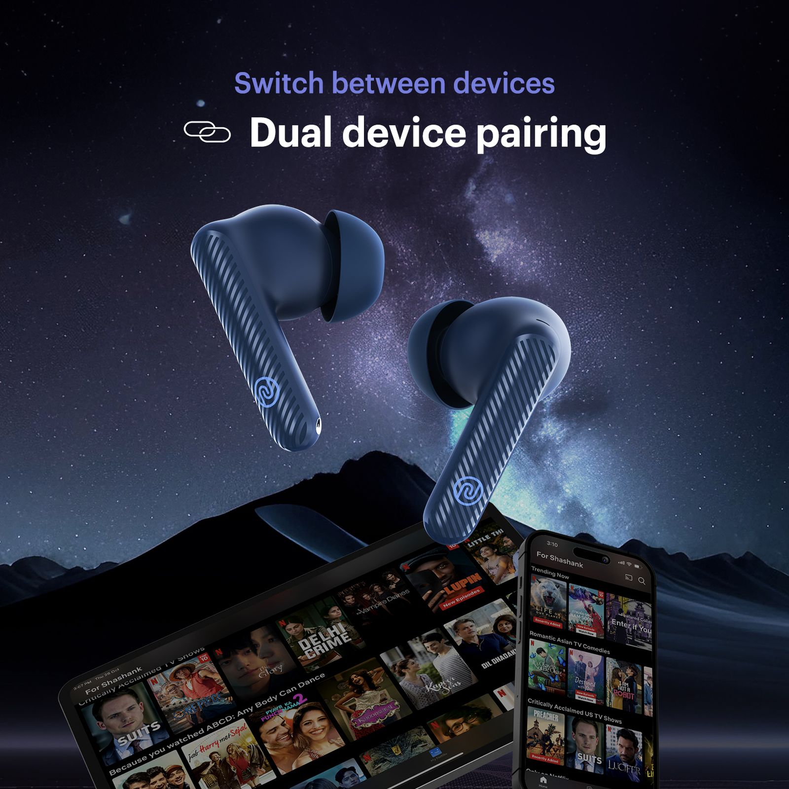 noise Aura Buds TWS Earbuds with Environmental Noise Cancellation (IPX5 Water Resistant, Instacharge, Aura Blue) noise Aura Buds TWS Earbuds with Environmental Noise Cancellation (IPX5 Water Resistant, Instacharge, Aura Blue)_5
