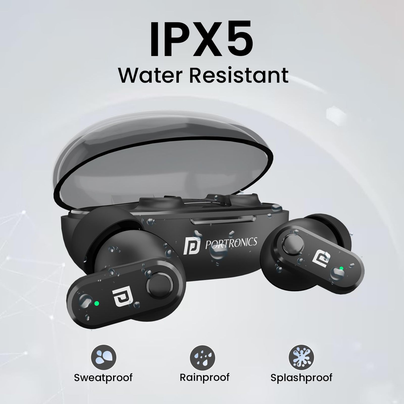 PORTRONICS Harmonics Twins S16 POR2228 TWS Earbuds (IPX5 Water & Sweat Resistant, Deep Bass Technology, Black)_10