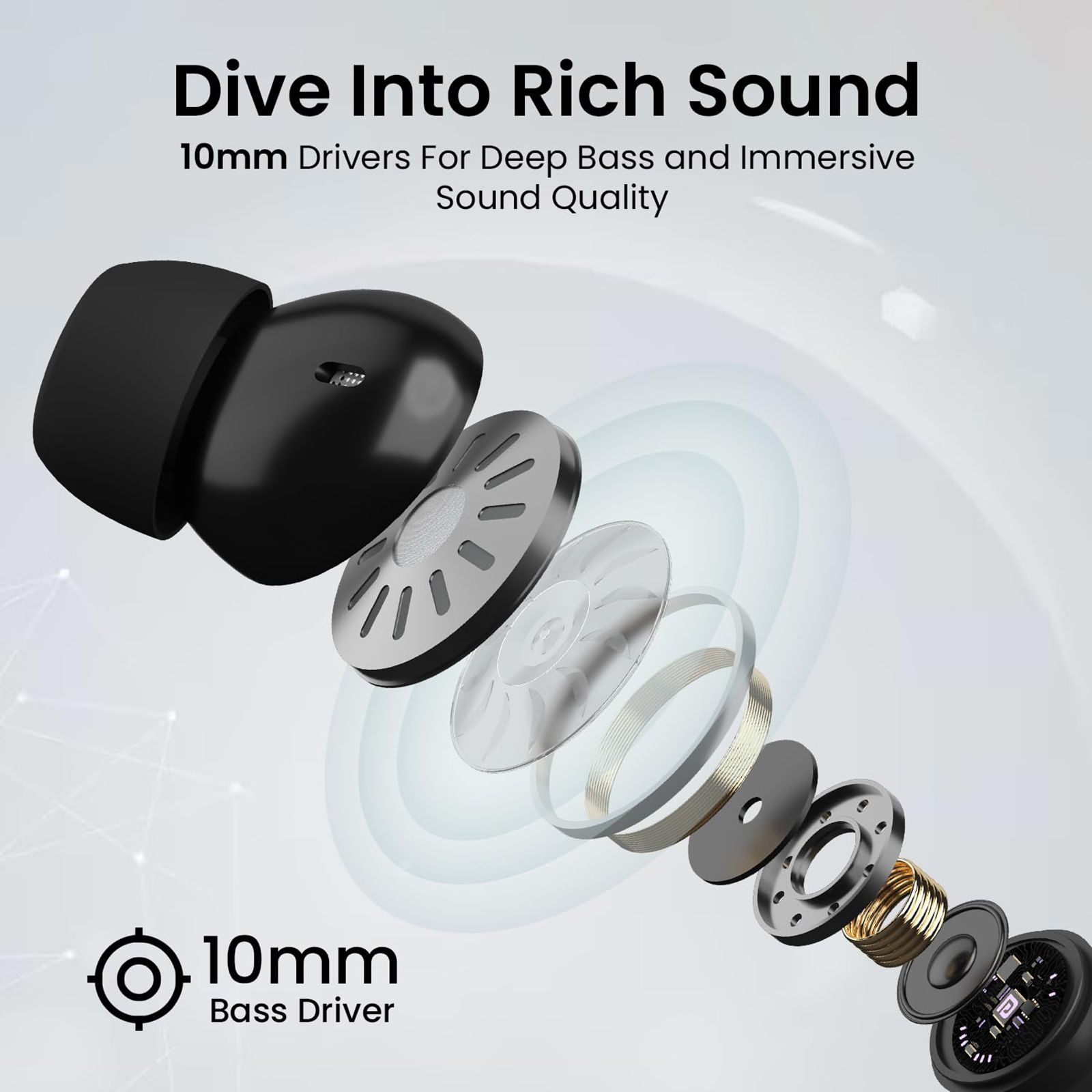 PORTRONICS Harmonics Twins S16 POR2228 TWS Earbuds (IPX5 Water & Sweat Resistant, Deep Bass Technology, Black)_3