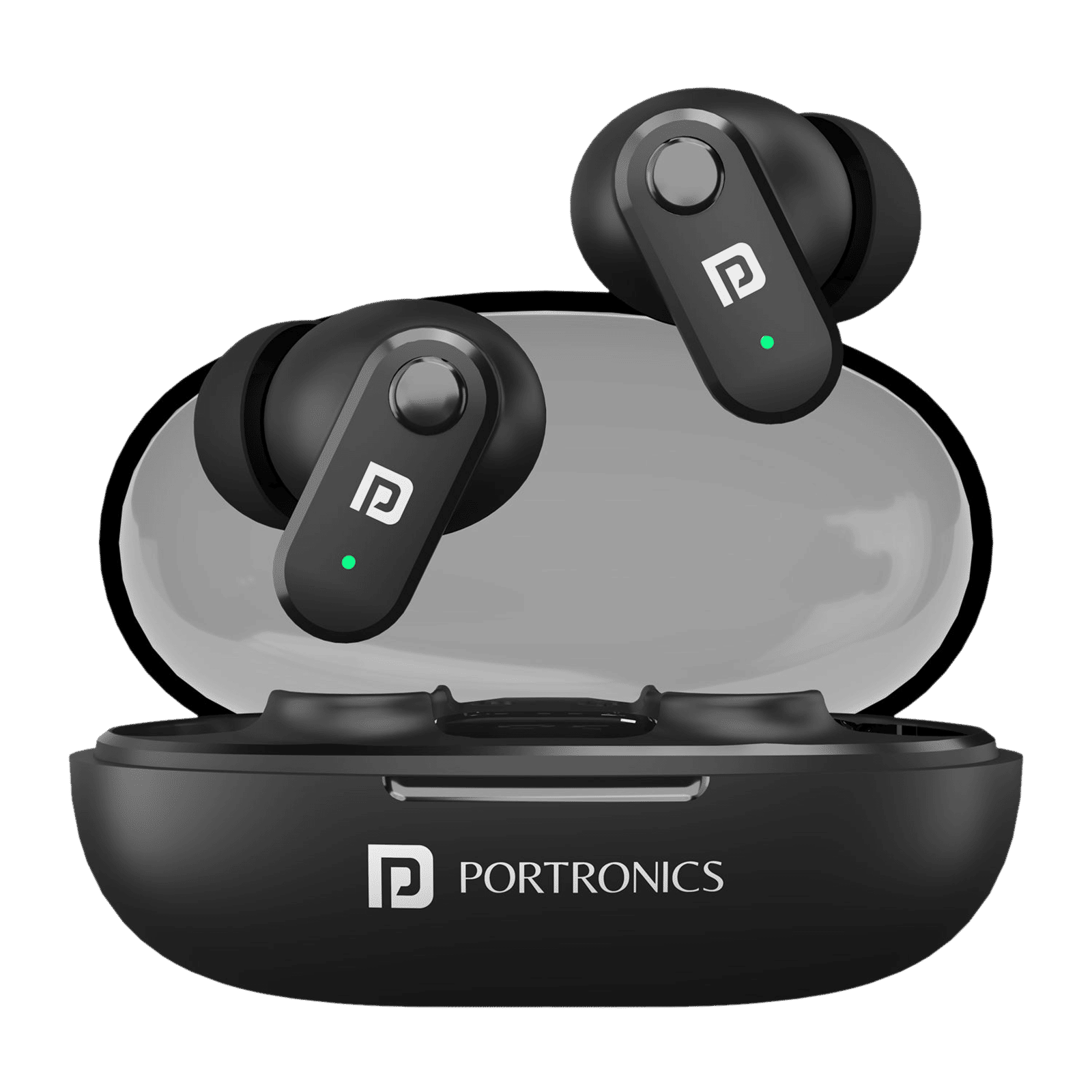 PORTRONICS Harmonics Twins S16 POR2228 TWS Earbuds (IPX5 Water & Sweat Resistant, Deep Bass Technology, Black)_1