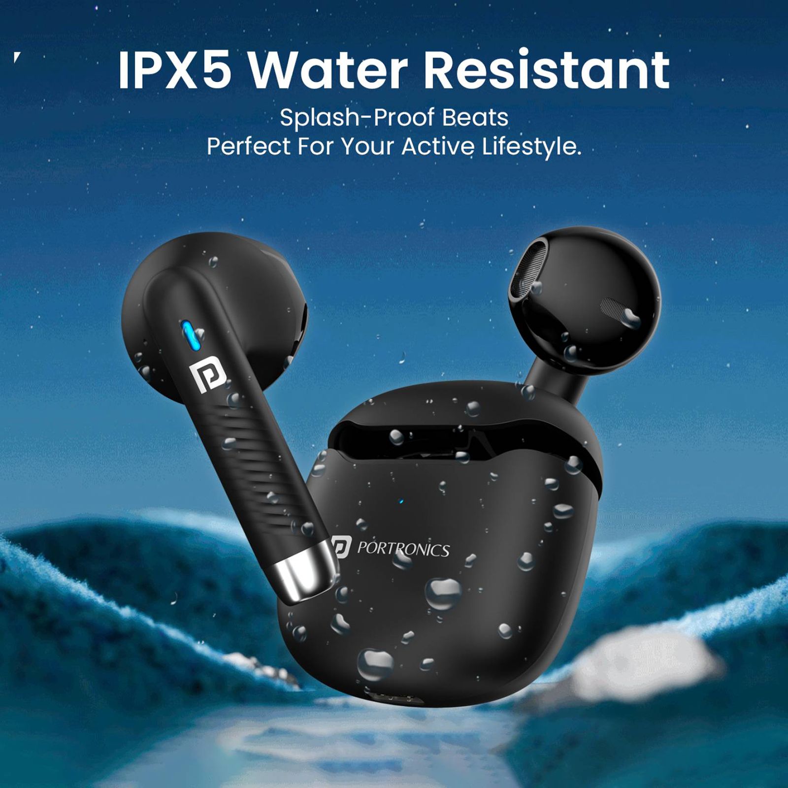 PORTRONICS Harmonics Twins S12 POR2389 TWS Earbuds (IPX5 Water Resistant, Deep Bass Technology, Black)_5