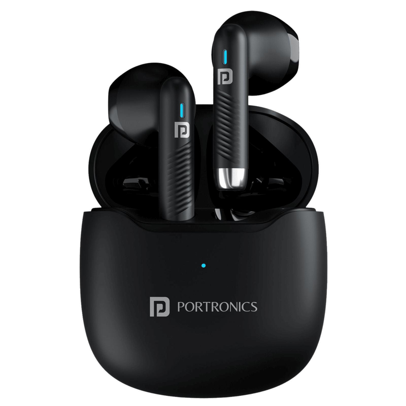 PORTRONICS Harmonics Twins S12 POR2389 TWS Earbuds (IPX5 Water Resistant, Deep Bass Technology, Black)_1