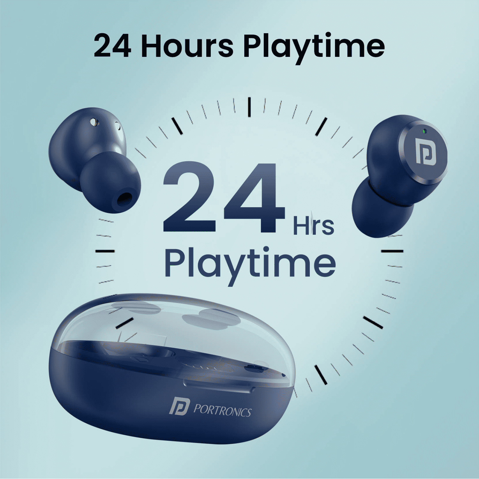 PORTRONICS Harmonics Twins S13 POR2226 TWS Earbuds (IPX5 Water & Sweat Resistant, Deep Bass Technology, Blue)_3