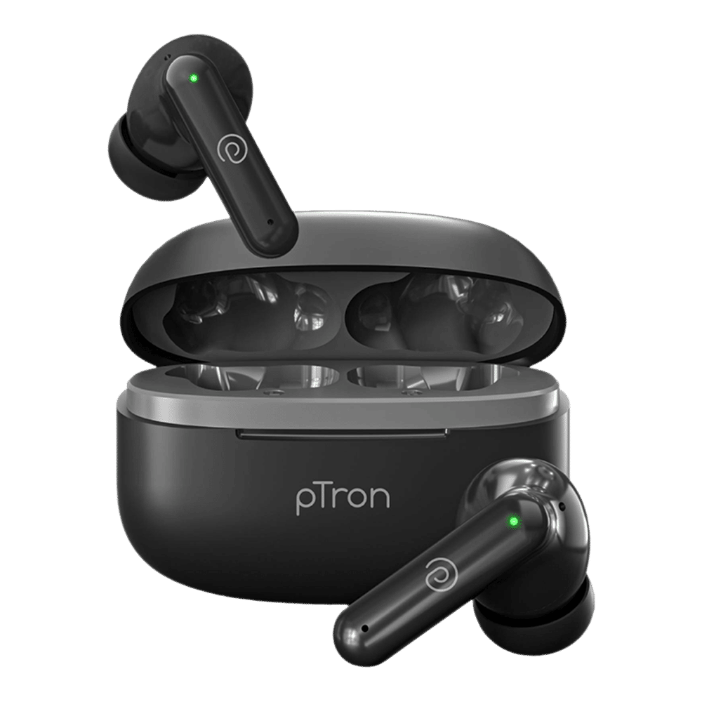 pTron Basspods Sync TWS Earbuds with Passive Noise Cancellation (IPX5 Water Resistant, Crystal Clear Stereo Call, Black)_1